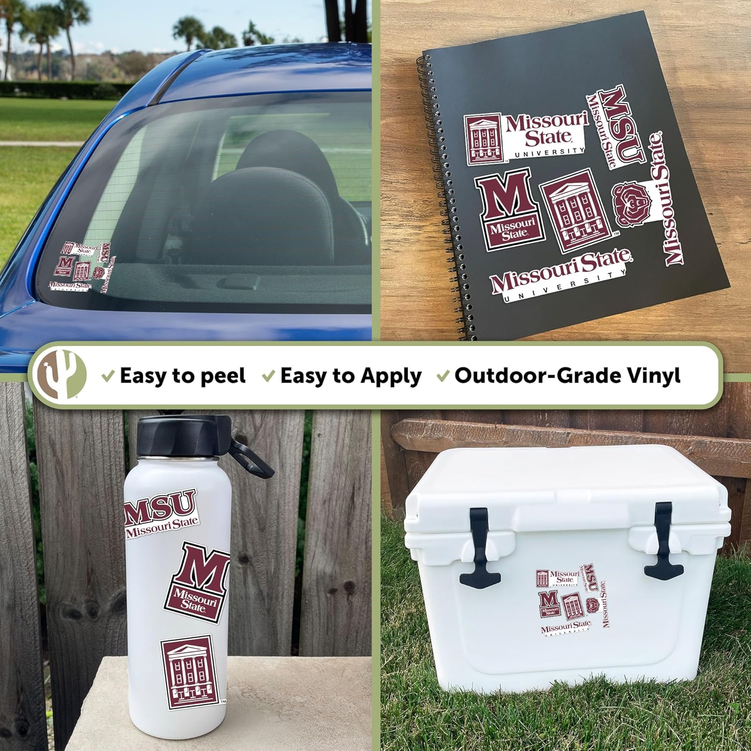 Desert Cactus Missouri State University Sticker Bears MO MSUr Vinyl Decals Laptop Water Bottle Car Scrapbook Sheet T2 (Type 2-3) - Image 5