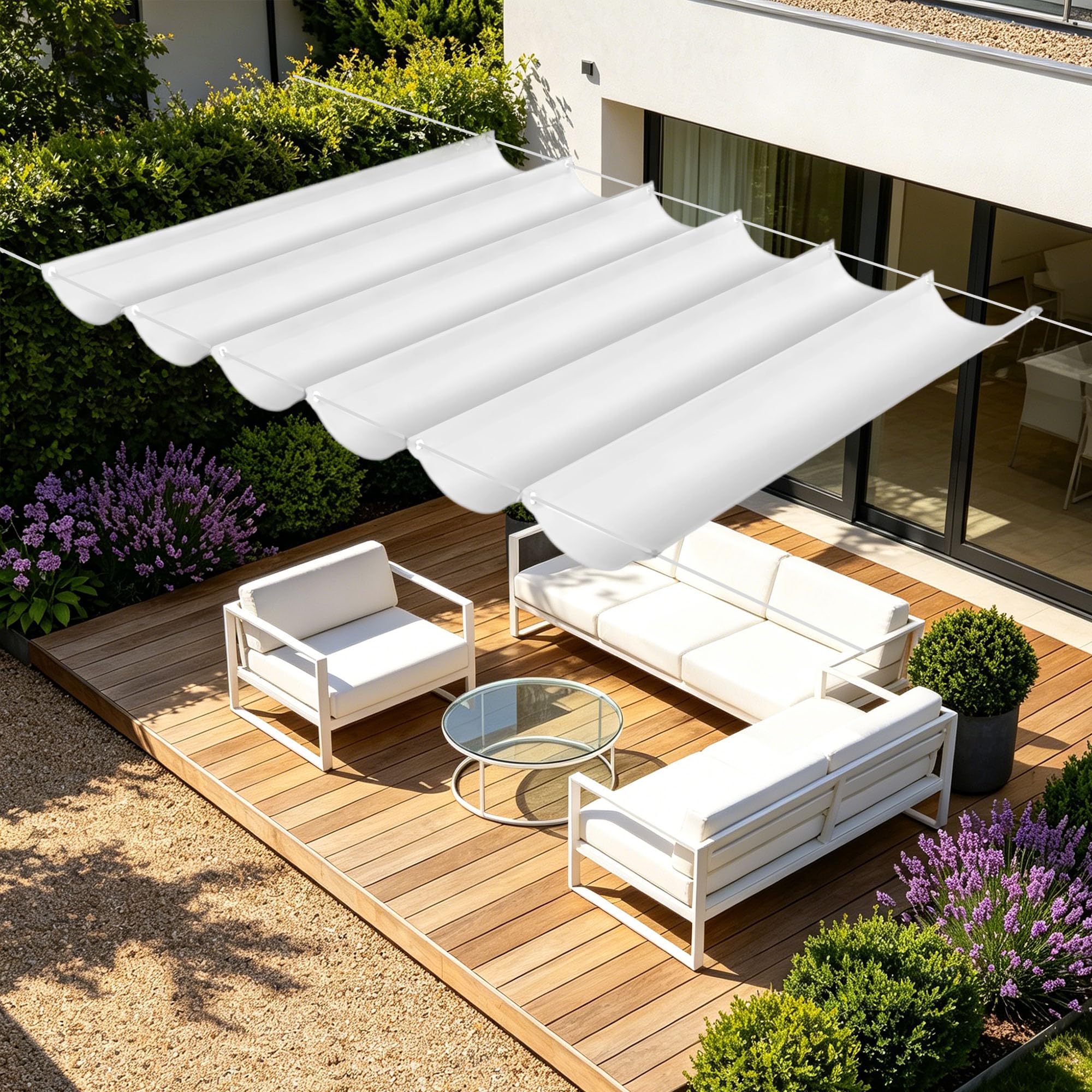 Toile ombrage rétractable contre la chaleur terrasse et balcon