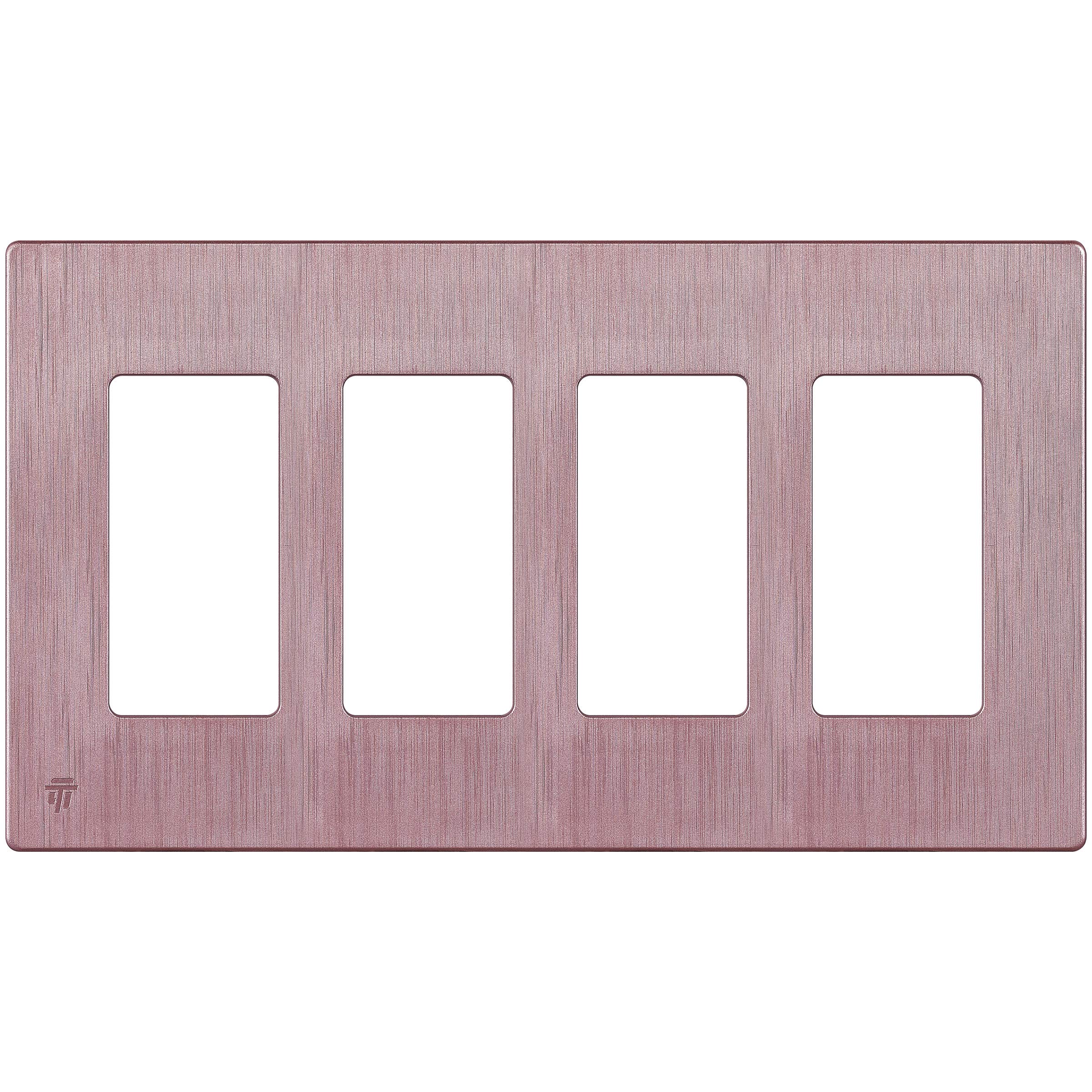 ENERLITES 4-Gang Screwless Decorator Switch Outlet Wall Plate Cover | Brushed Rose Gold, Size 4.68" x 8.30", 1 Pack Fits light switch/outlet/receptacle, Unbreakable Polycarbonate, UL Listed-picture-14
