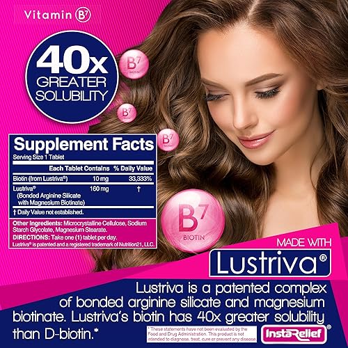 Miniatura 4 de InstaRelief Crecimiento del cabello con Lustriva - Clínicamente demostrado para hacer crecer cabello más grueso y saludable en 3 semanas, reducir