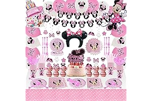 206 Piece Minnie Mouse Birthday Party Supplies for 20 Guests