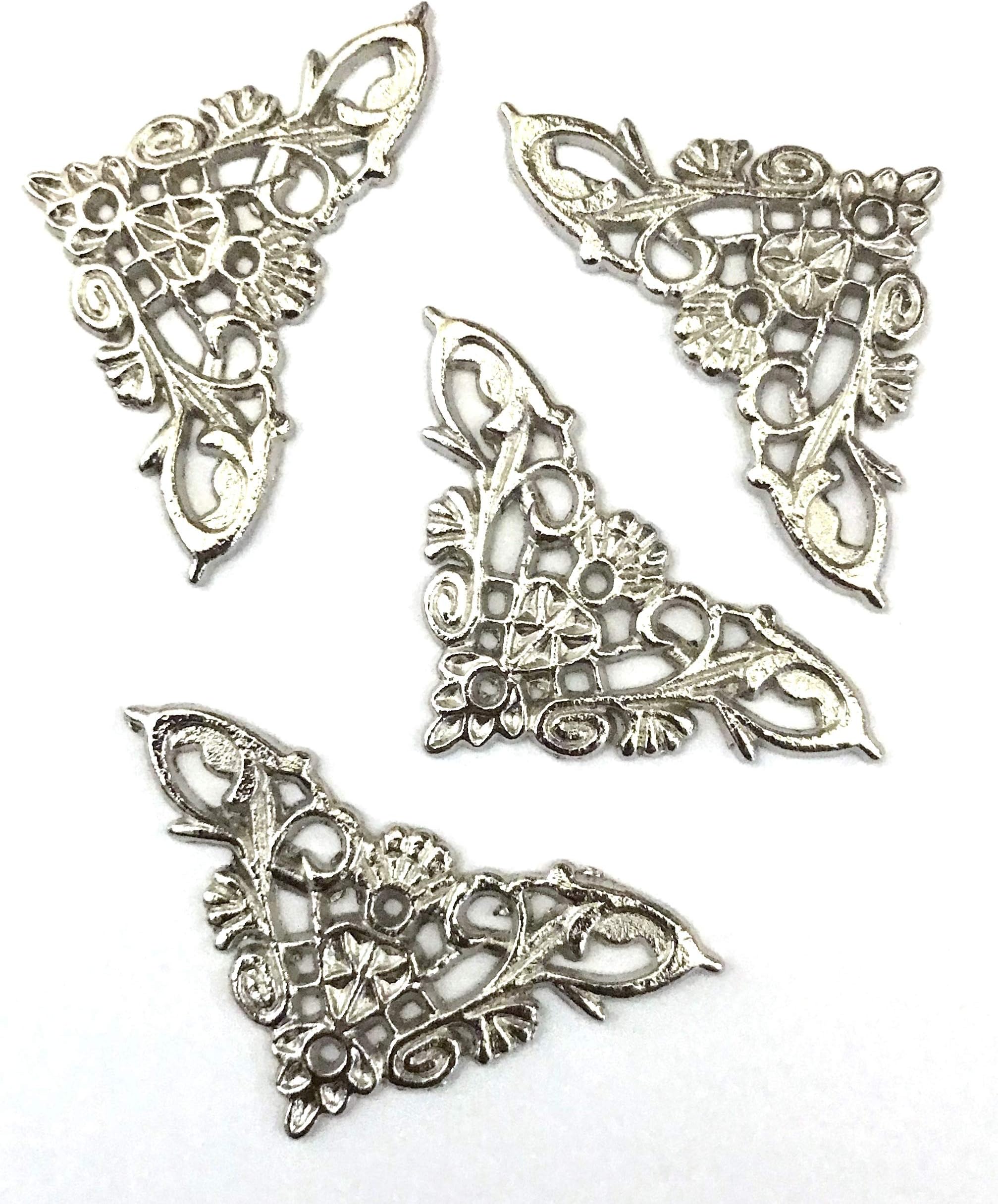 20 pcs Silver Tone Frame Embellishments Scrapbooking Paper Craft Metal Stamping Lace Filigree Frame Album