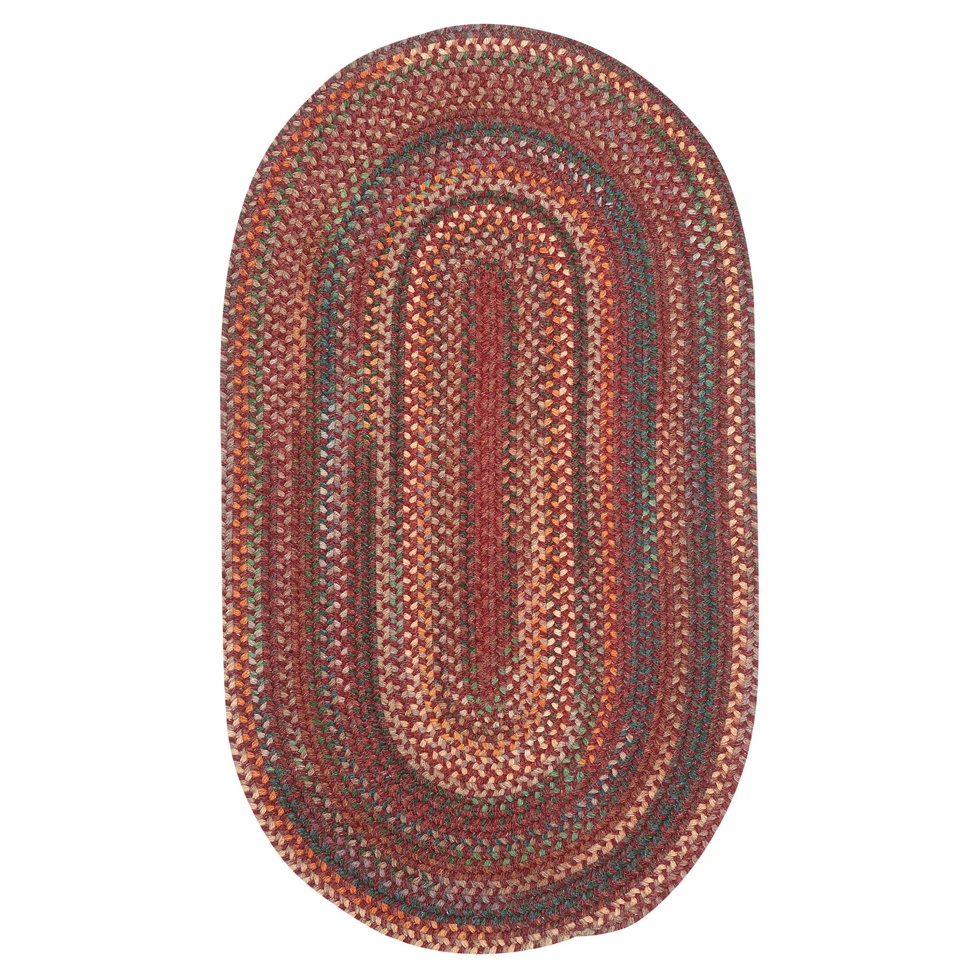 Capel American Heritage Red 0' 24" X 0' 36" Oval Braided Rug
