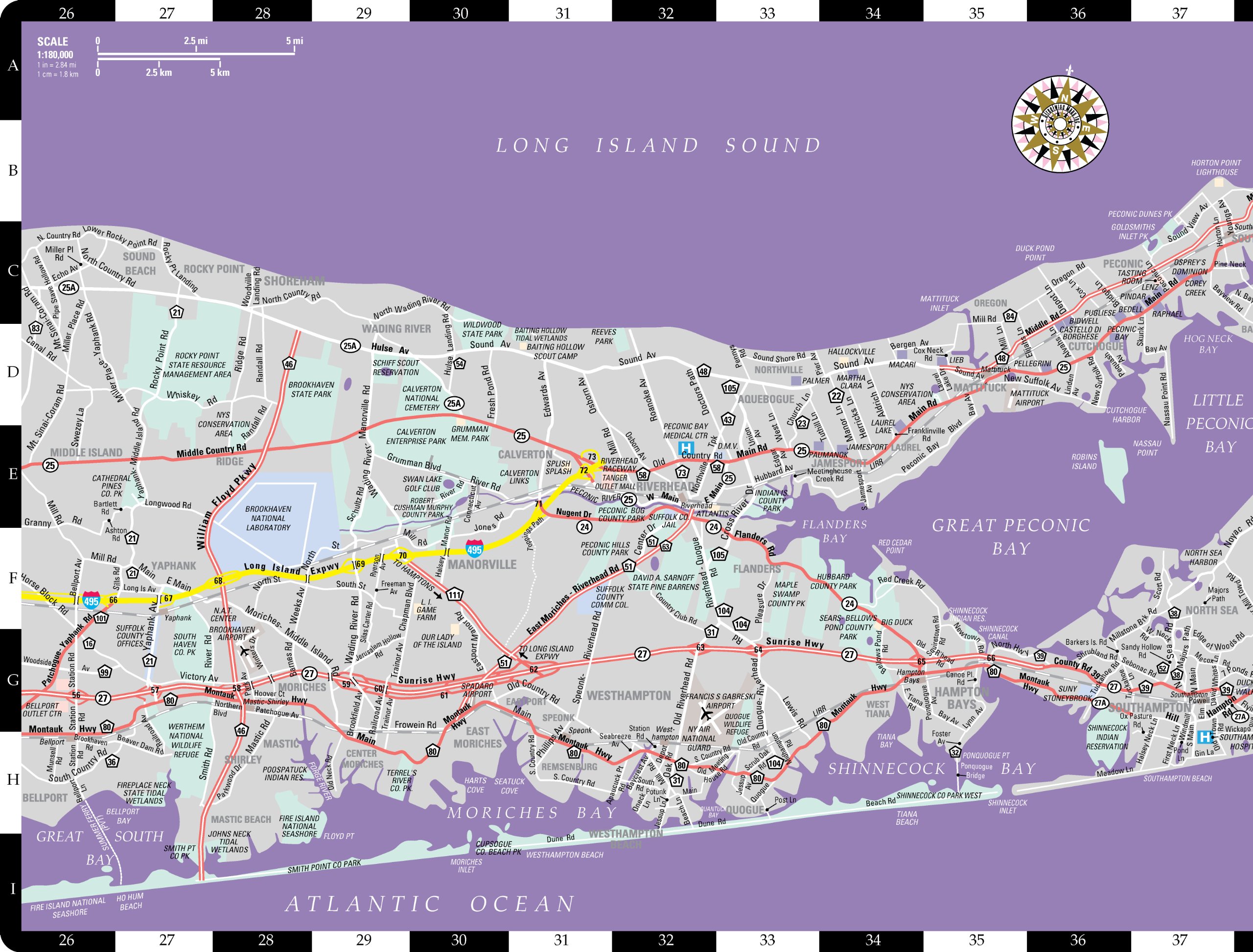 Long Island Map By VanDam Long Island StreetSmart Map City Street Maps