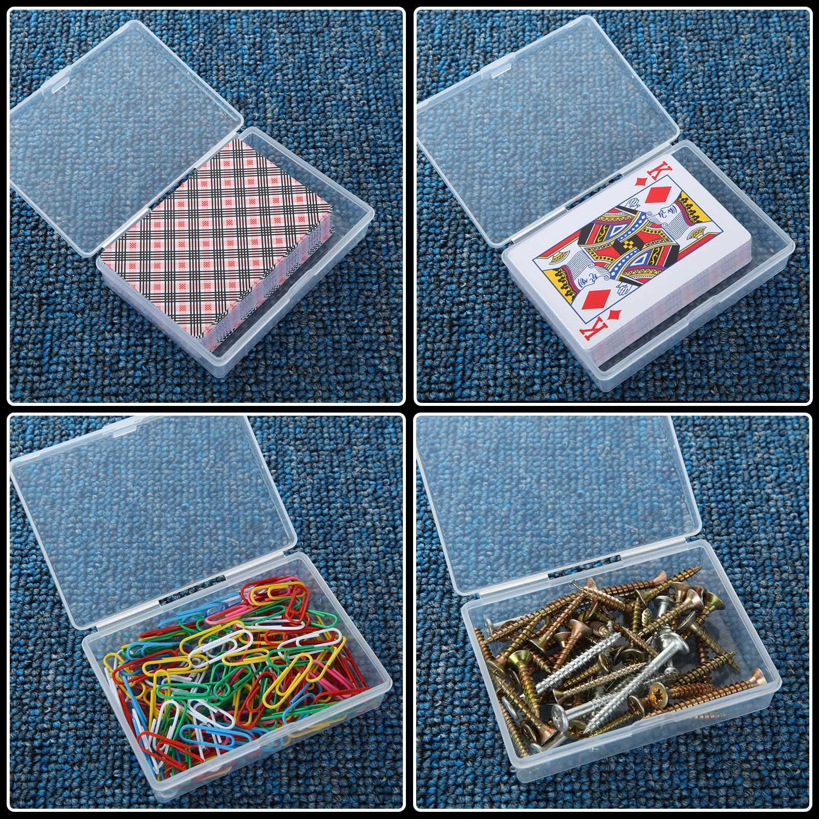 Lot De 10 Boîtes De Rangement Transparentes 9,5x6,5x2,5 Cm – Étuis Plastique Pour Cartes à Jouer, Cartes Bancaires, Visites, Bijoux