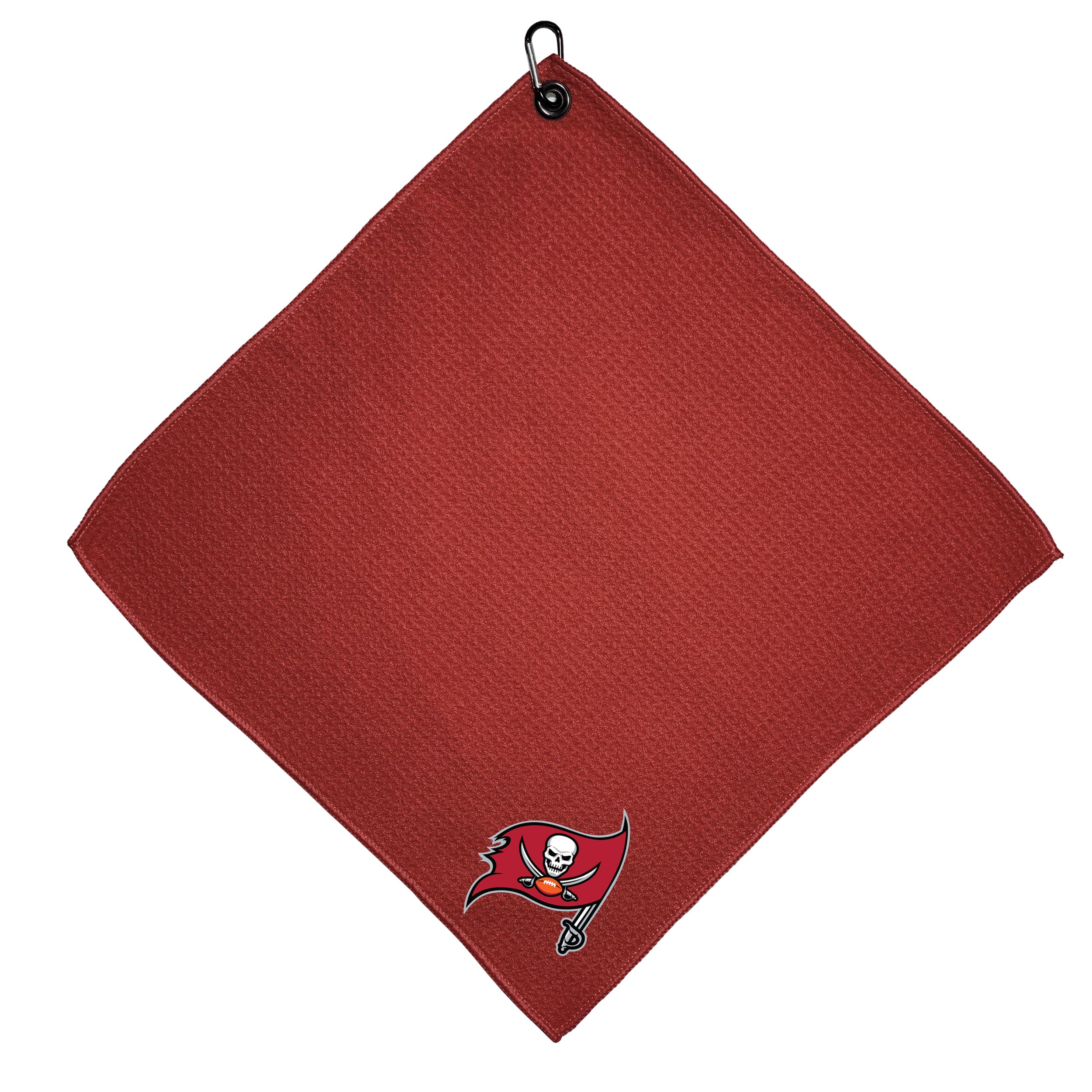 Team Golf NFL Tampa Bay Buccaneers 15x15 Golf Towel with Carabiner Clip, Premium Microfiber with Deep Waffle Pockets, Superior Water Absorption and Quick Dry Golf Cleaning Towel — image 1