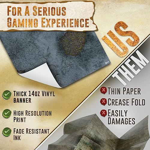 Vista 5 de Alfombrilla de juego de batalla para DND 48 x 72 pulgadas mapa de mesa de wargaming Tablero de juegos para Warhammer 40k, Dungeons and Dragons