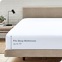 Vista 243 de Bare Home - Sábana bajera de microfibra 1800 muy suave y duradera, para colchones altos tamaño individual, color gris pardo