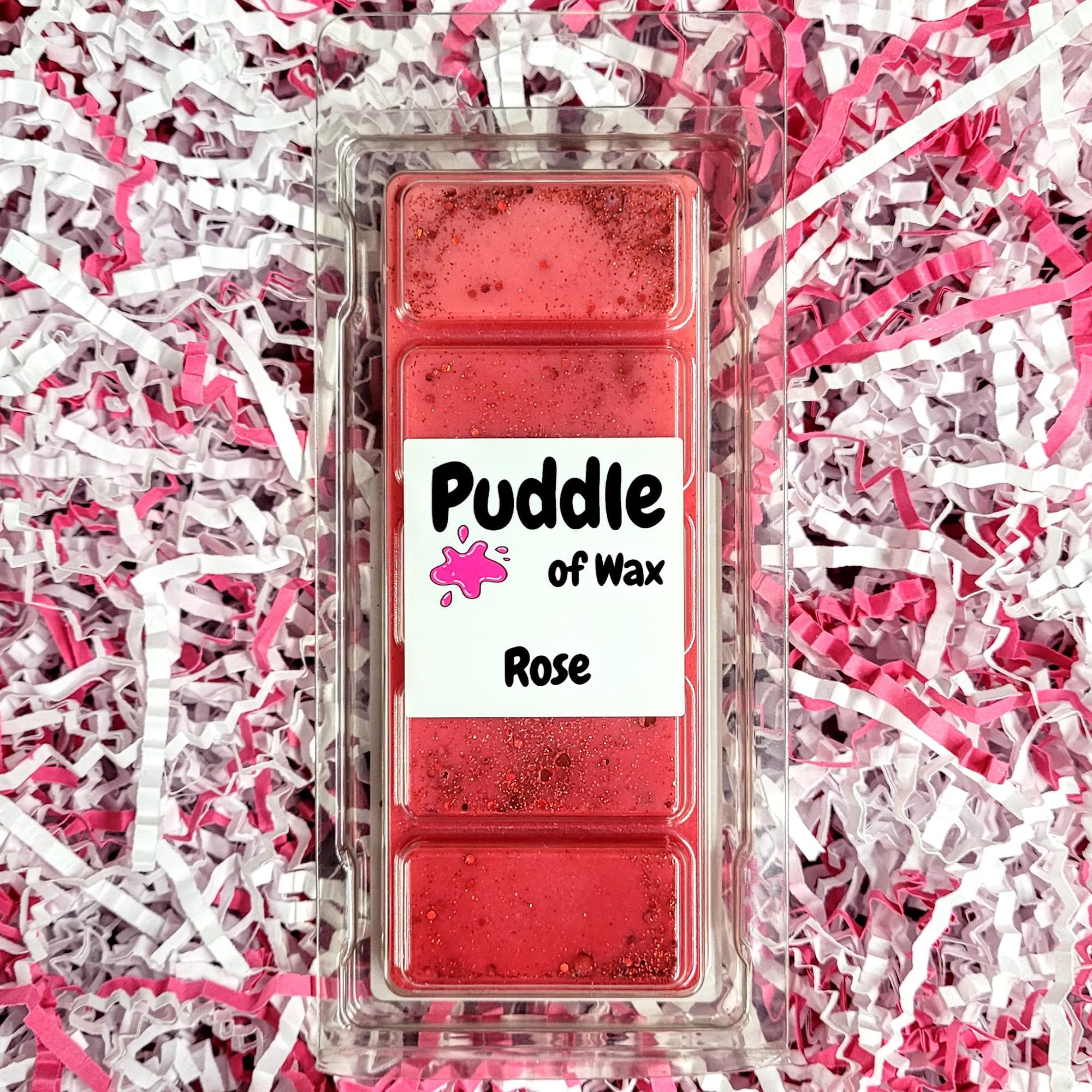 Puddle Of Wax Red - Rose Soy Wax Melt Snap Bar - 50G - Floral Scent - Vegan Friendly - Made In The Uk