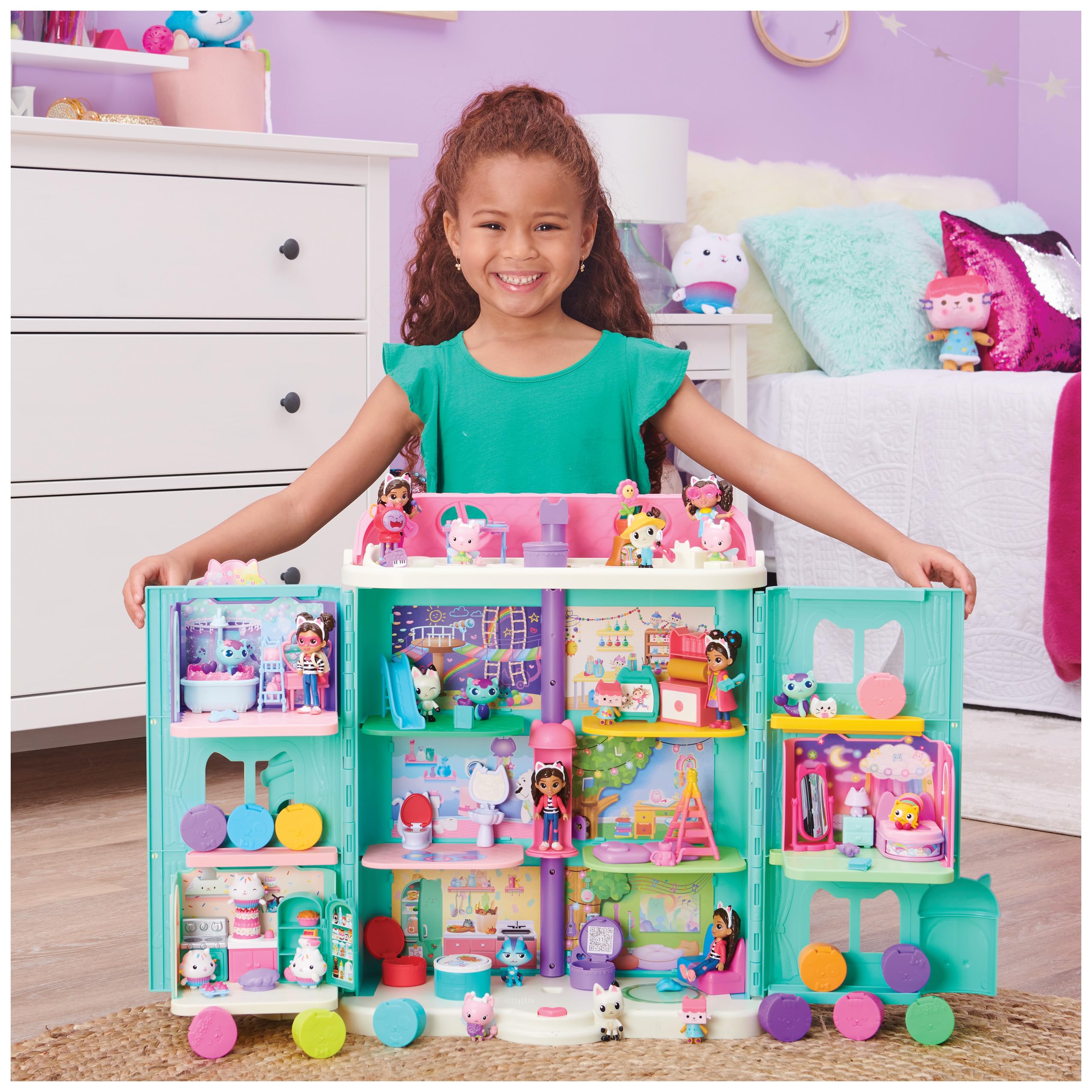 La Casa de Muñecas de Gabby - El Baño de Siregata de Gabby's Dollhouse con 1 Figura, 3 Accesorios, 2 Caja Sorpresa y 3 Muebles - Juguetes Niñas 3 Años +