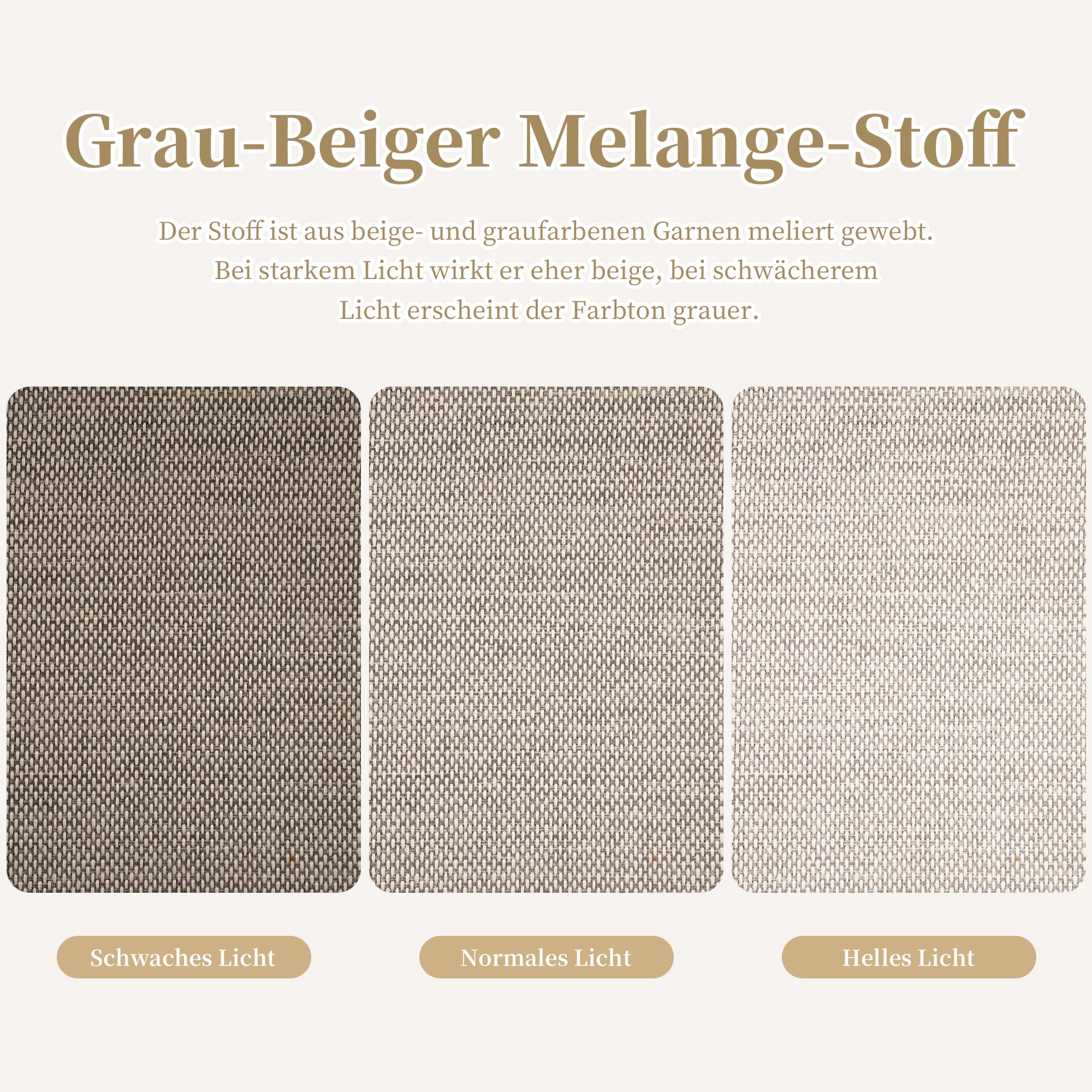 Lounge Möbel Outdoor, 2-Sitzer Garden Sofa mit verzinkter Stahl, Industriestil Balkonlounge Sofa mit Handläufe aus Holz-Kunststoff-Verbundwerkstoff, Grau+Beige