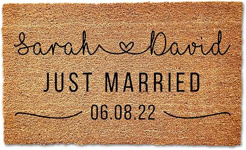 Personalised Just Married Door Mat, Custom Door Mat, Personalised Door