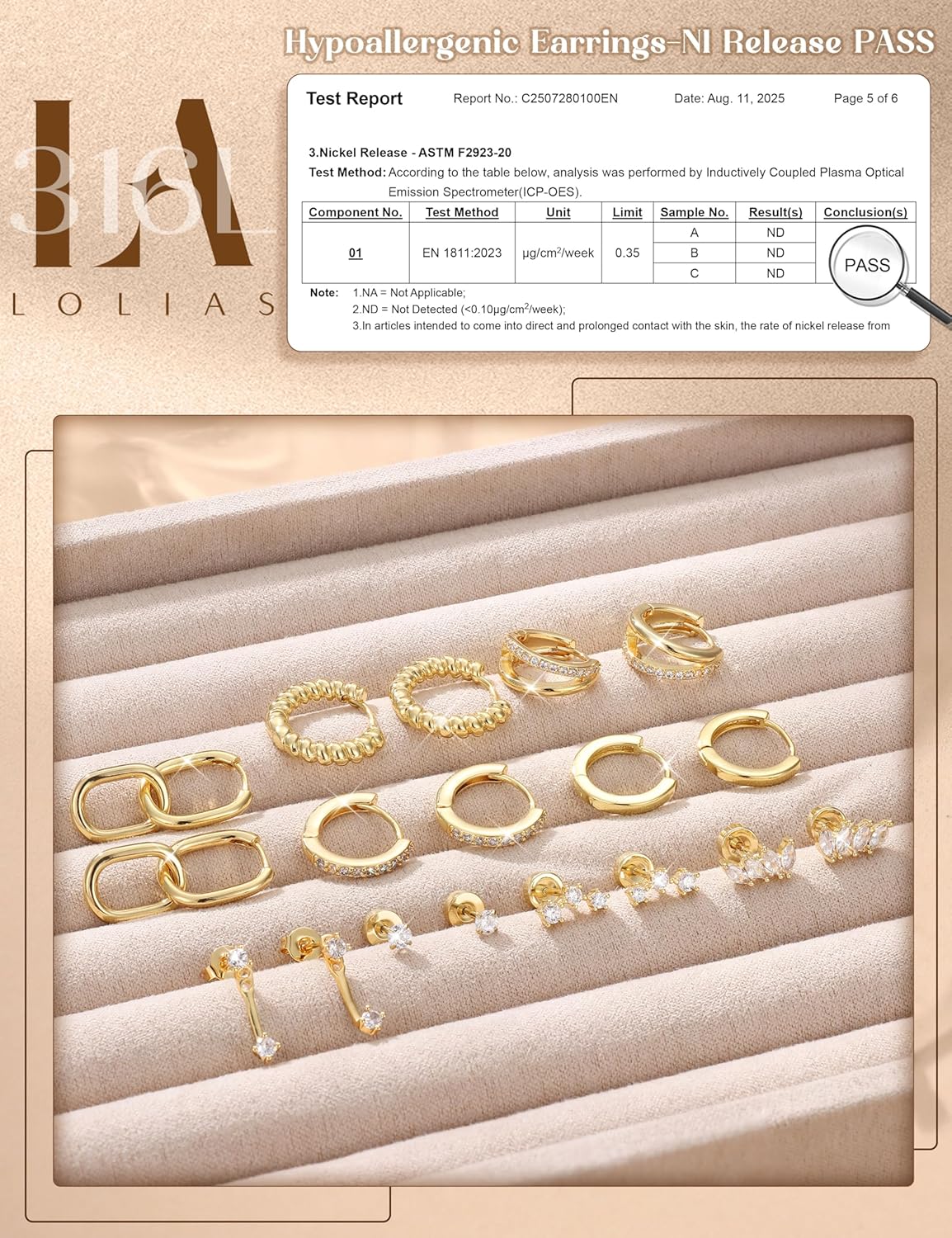 LOLIAS Hypoallergenic Flat Back Earrings for Women-14K Gold Plated Cartilage Earring Stacks-20G Surgical Stainless Steel Earrings-Small Flatback Stud Hoop Earring Sets for Multiple Piercing Jewelry - Image 3