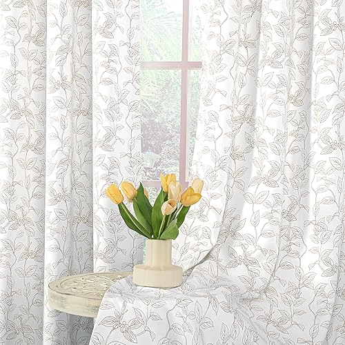 Miniatura 9 de BGment Cortinas blancas 100% opacas de 63 pulgadas de largo para sala de estar, aislamiento térmico, insonorización, con ojales, bloqueo de luz