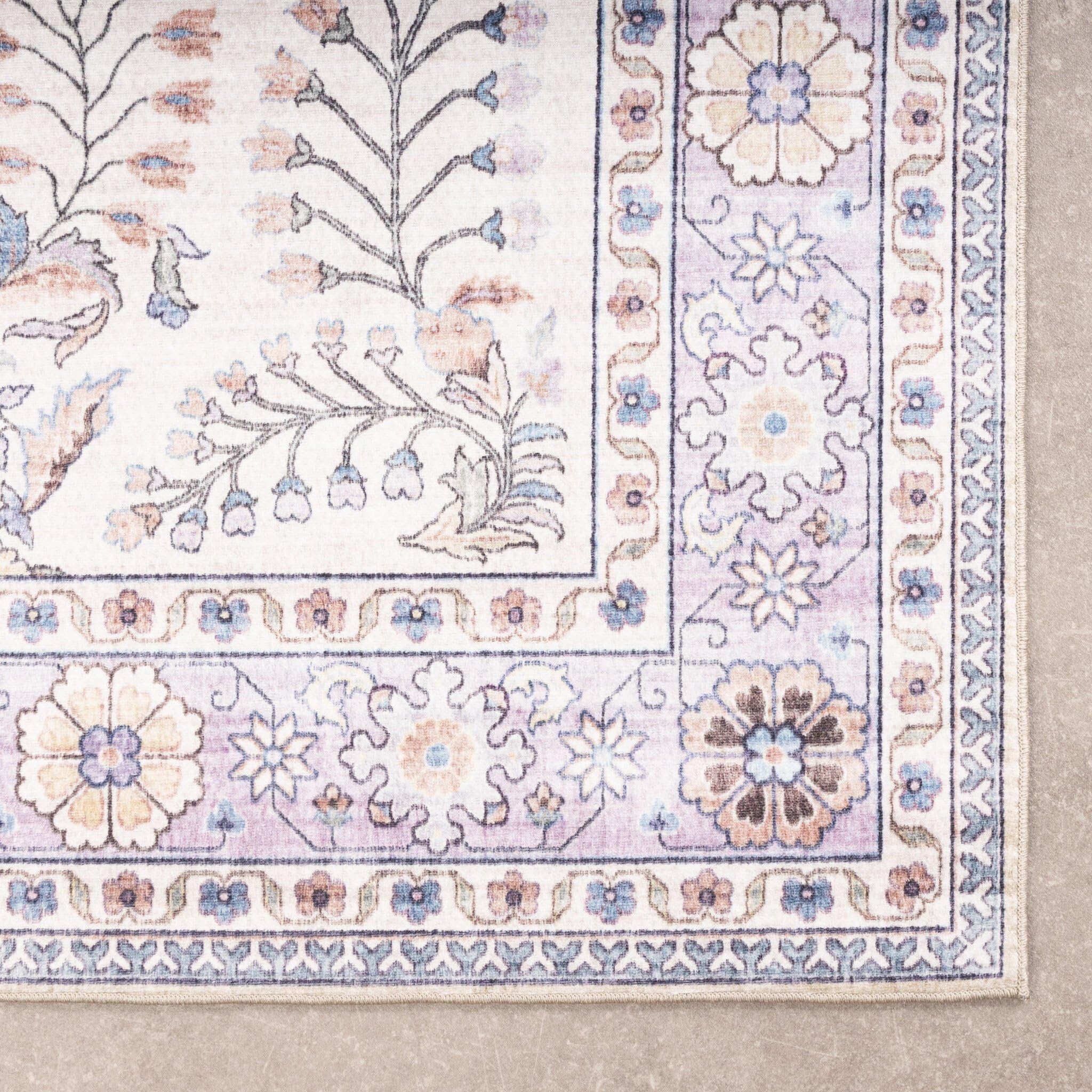 FRAAI | Home & Living Dywan zewnętrzny vintage - Santo Flora Biały - Poliester - Dywan