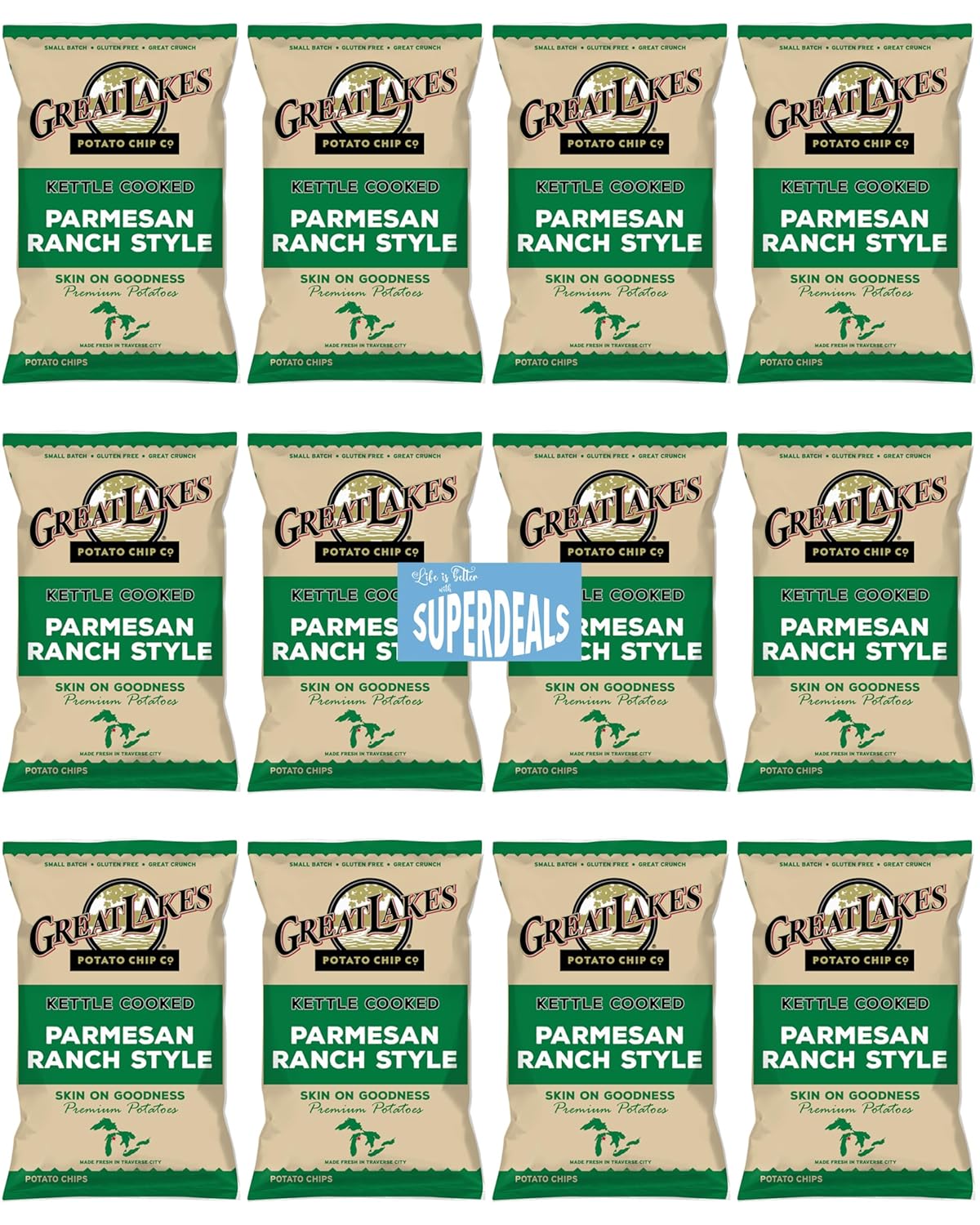 Kettle Cooked Potato Chips – Michigan Cherry BBQ (1.375 Oz, 28 Bags) + Surprise Gift from SUPERDEALS