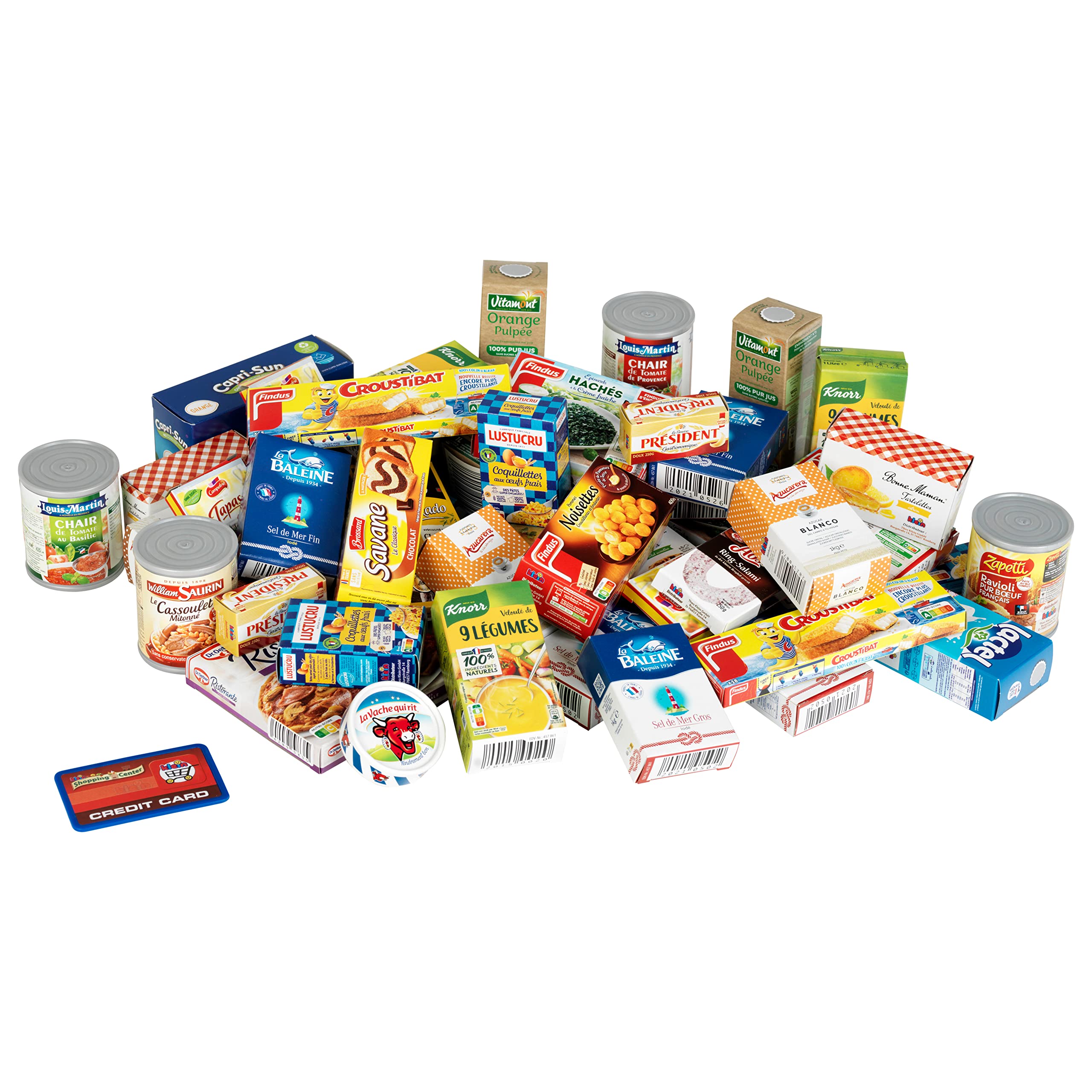 Theo Klein 7206 Online-Zubehörset Shopping Center mit französischen Produkten I Mit Schachteln und Dosen für den Kaufladen I Spielzeug für Kinder ab 3 Jahren