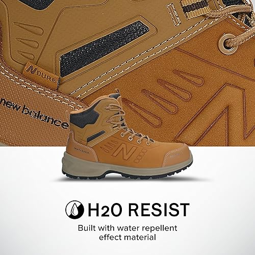 Miniatura 5 de New Balance Calibre - Botas de trabajo con punta compuesta para hombre, EH, PR, zapatos de seguridad de cuero antideslizantes para industria y