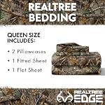 Northwest Realtree 4-Piece Queen Sheet Set, 1 Fitted Sheet, 1 Flat Sheet, 2 Pillowcases, Camo Bedding, Cabin Sheets, Realtree Edge