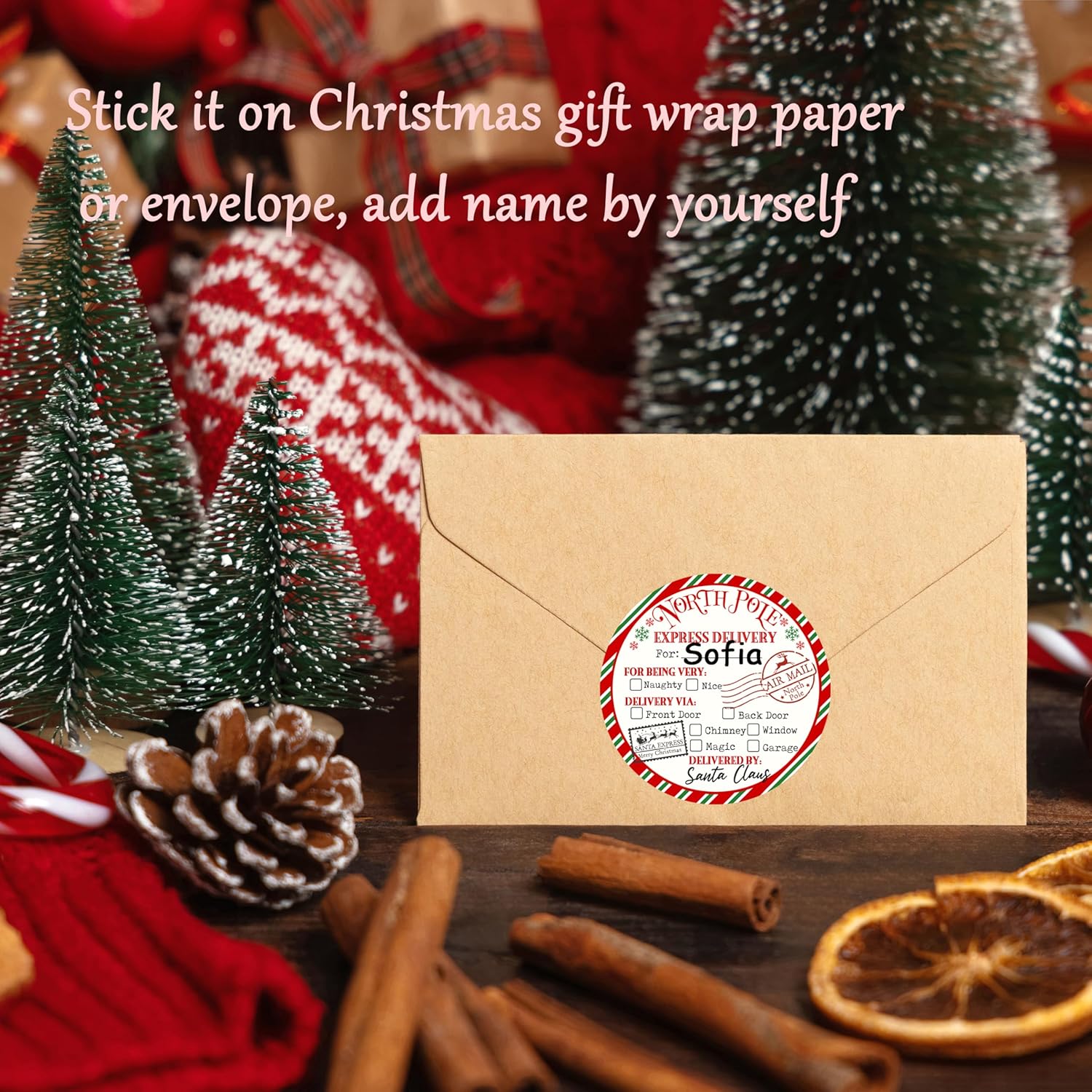 North Pole Christmas Stickers from Santa for Gifts, Christmas Gift Tags Stickers for Women Men Kids Presents Decor, Funny Christmass Wrapping Paper Labels Sticker for Xmas Party Favors, Treat Cookie - Image 3