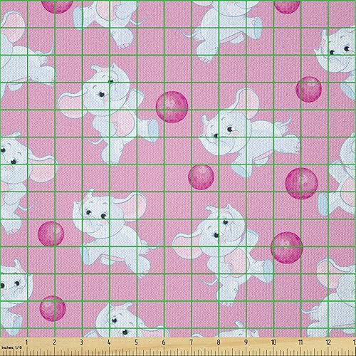 Miniatura 400 de Ambesonne The Yard - Tela de hibisco de flores tropicales en tonos de la vida real, tela decorativa para tapicería, cestas de almacenamiento