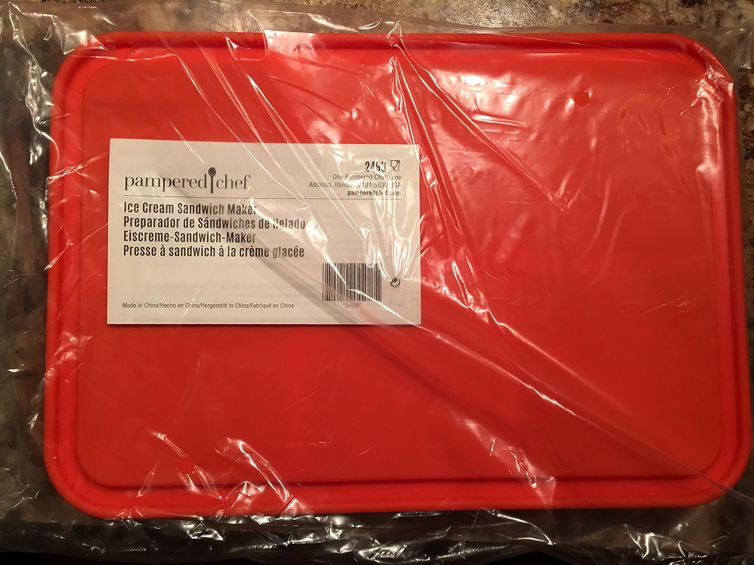 PAMPERED CHEF 2493 ICE CREAM SANDWICH MAKER MOLD ORANGE