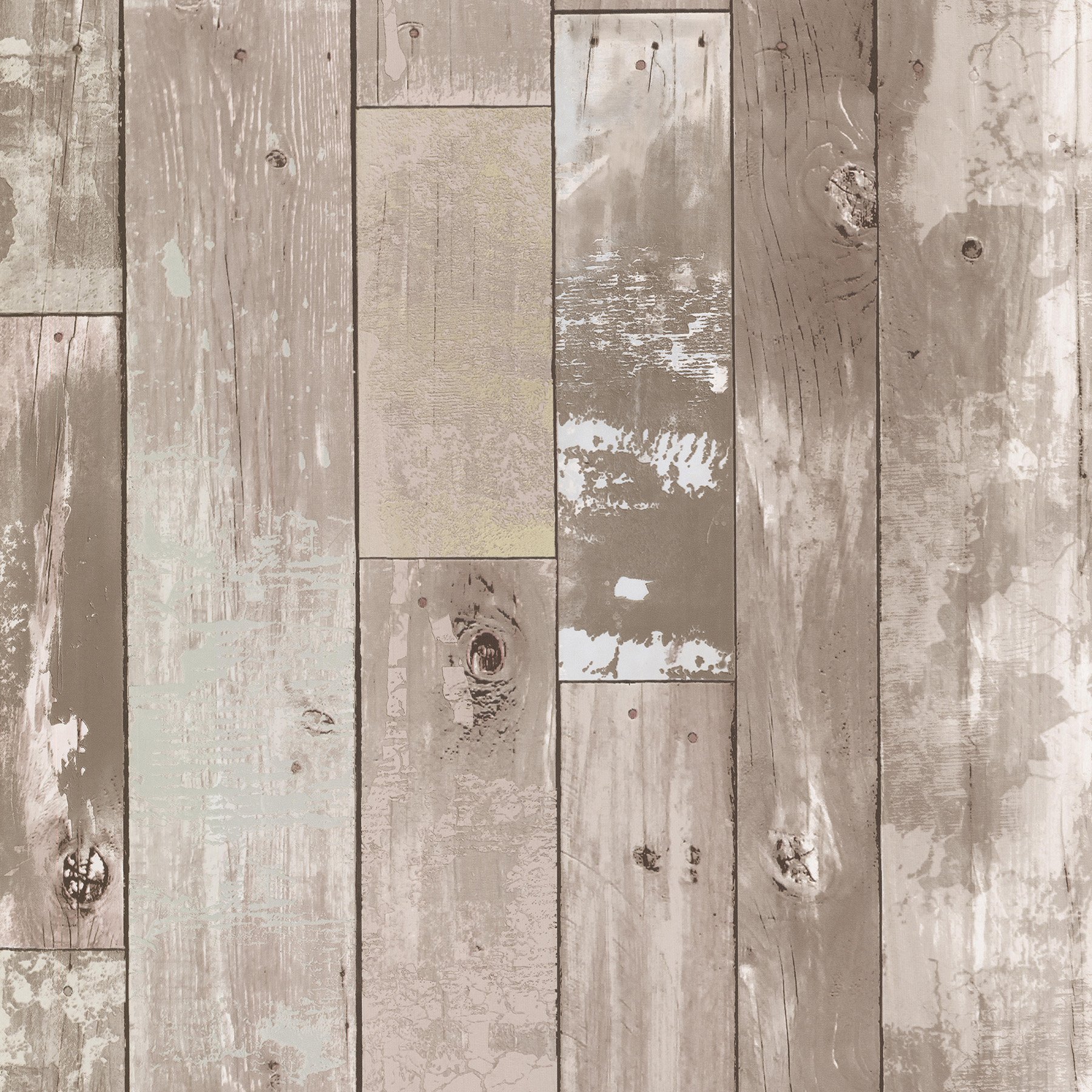 Brewster Home Fashions 347-20132 Heim Distressed Wood Panel Wallpaper, Taupe