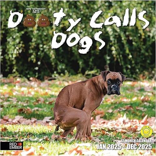 RED EMBER Calendario de pared 2024, divertido regalo mensual de broma para hacer popa, 12 x 24 pulgadas, papel grueso