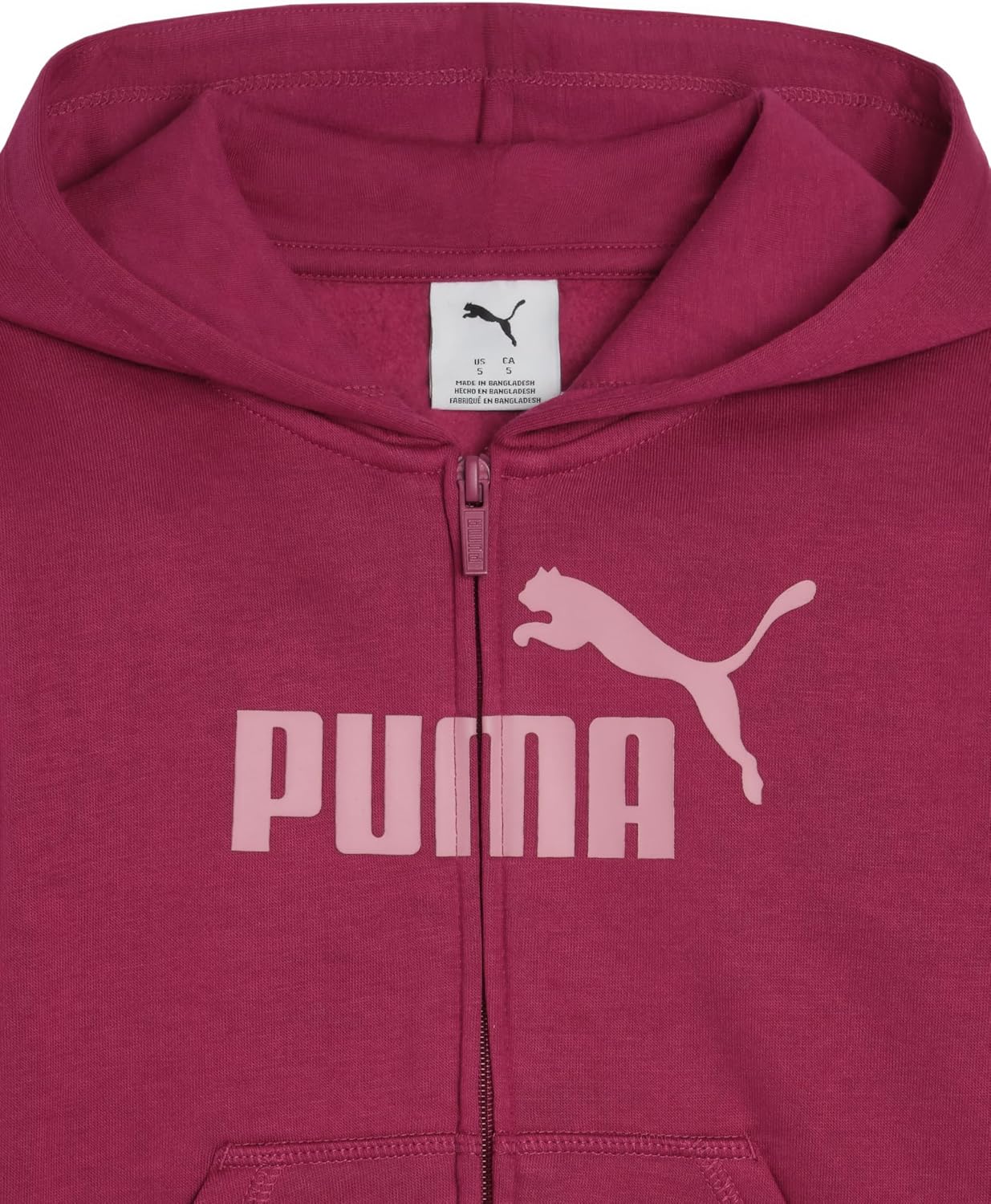 PUMA girls Core Logo Zip Up Hoodie - Image 3