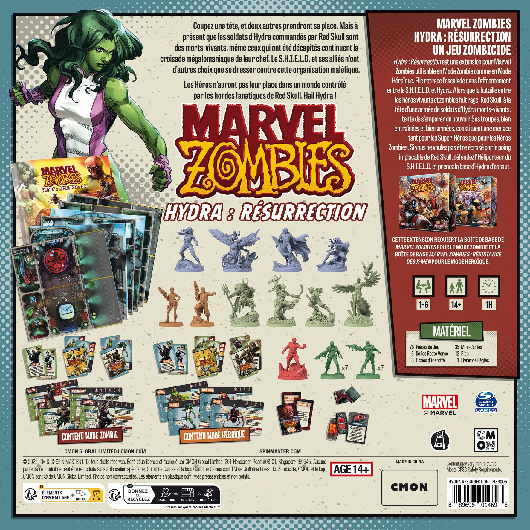 Asmodee - Gra planszowa Marvel, CMNMZB05FR, Rozszerzenie: Hydra Zmartwychwstanie