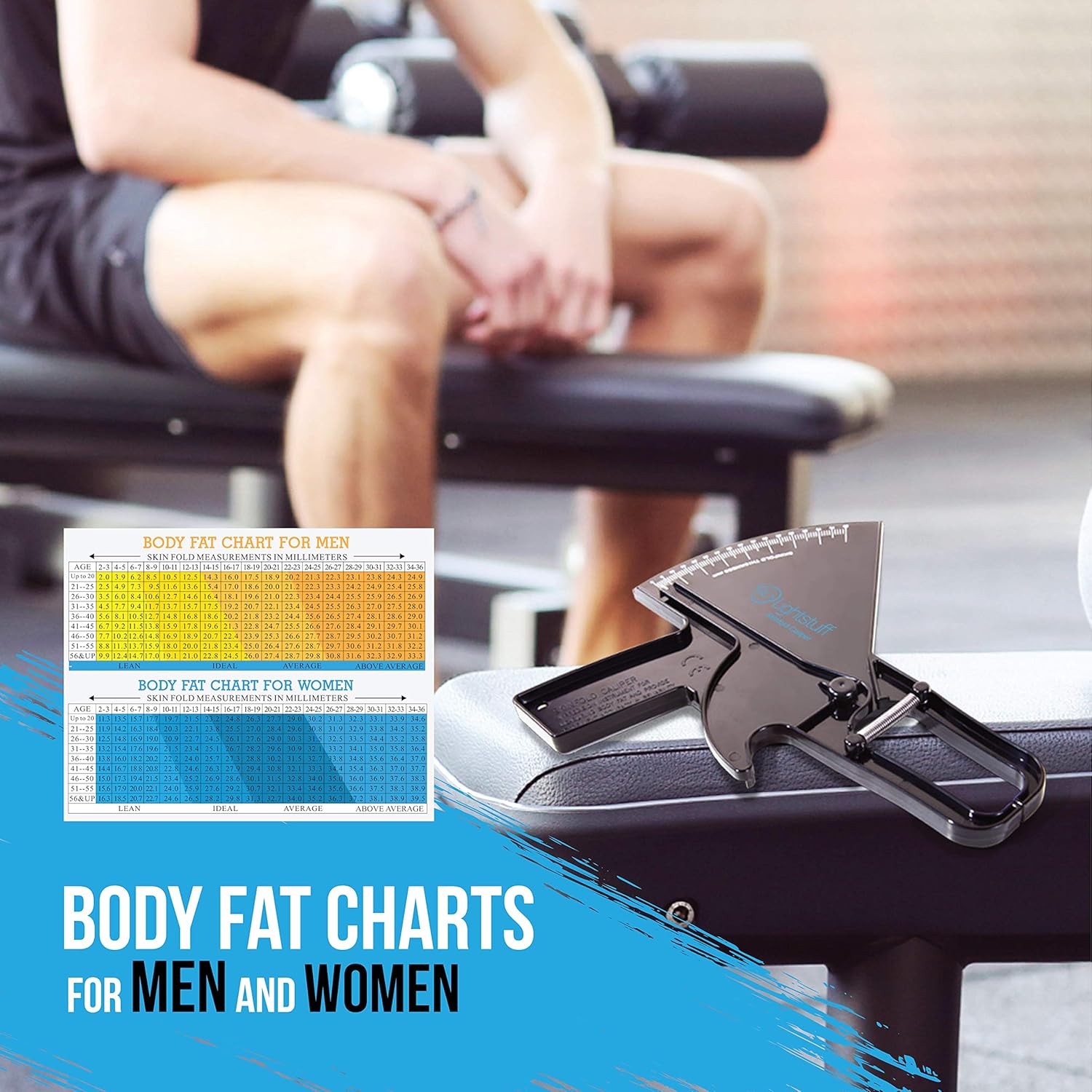 Lightstuff Precision Skinfold Caliper - Easy, Reliable Tool for Monitoring Body Fat - Quick Start Guide for Beginners, Detailed Booklet for Advanced Users - Measures up to 80mm in Skin Fold Thickness : Health & Household