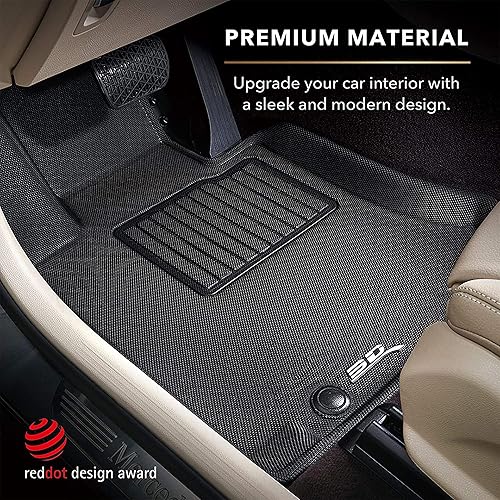 Miniatura 3 de 3D MAXpider Tapete de suelo de ajuste personalizado (negro) para Tesla Model X 2016-2017 6 asientos no plegables), juego completo