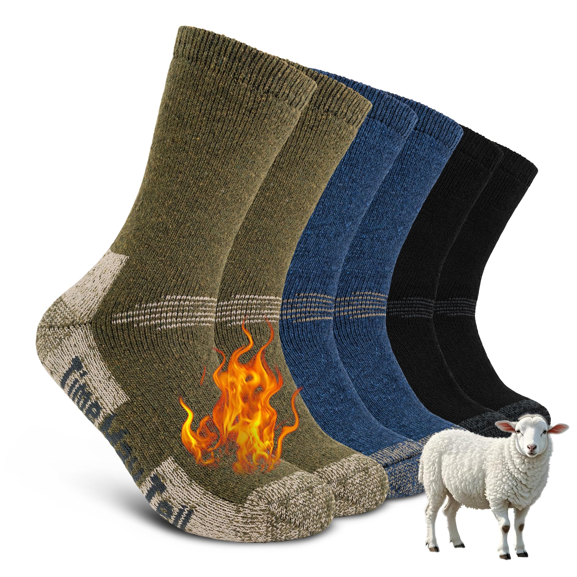 Merino Wool Hiking Boot Socks for Men & Women Thermal Warm