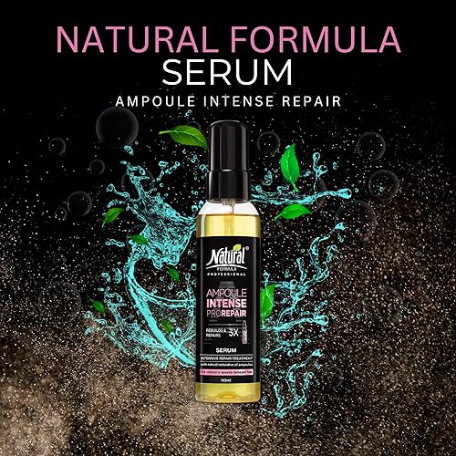 Miniatura 4 de Ampoule Intense Hair Serum de Natural Formula - Restaura nutre y fortalece el cabello seco dañado y tratado con color suero libre de parabenos y SLS