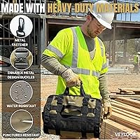 Vista 7 de Heavy-Duty Tool Roll Bag Organizer Aluminium Clasp Ultra Thick & Puncture Resistant Mechanic Roll tool Bag for Truck, Jeep & Car Large Capacity