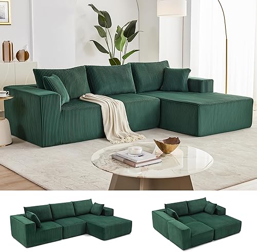 Miniatura 18 de Sofá modular de 108 pulgadas, sofá modular de nube con asiento profundo, moderno sofá modular en forma de L con diván, sofás tapizados sin hueso