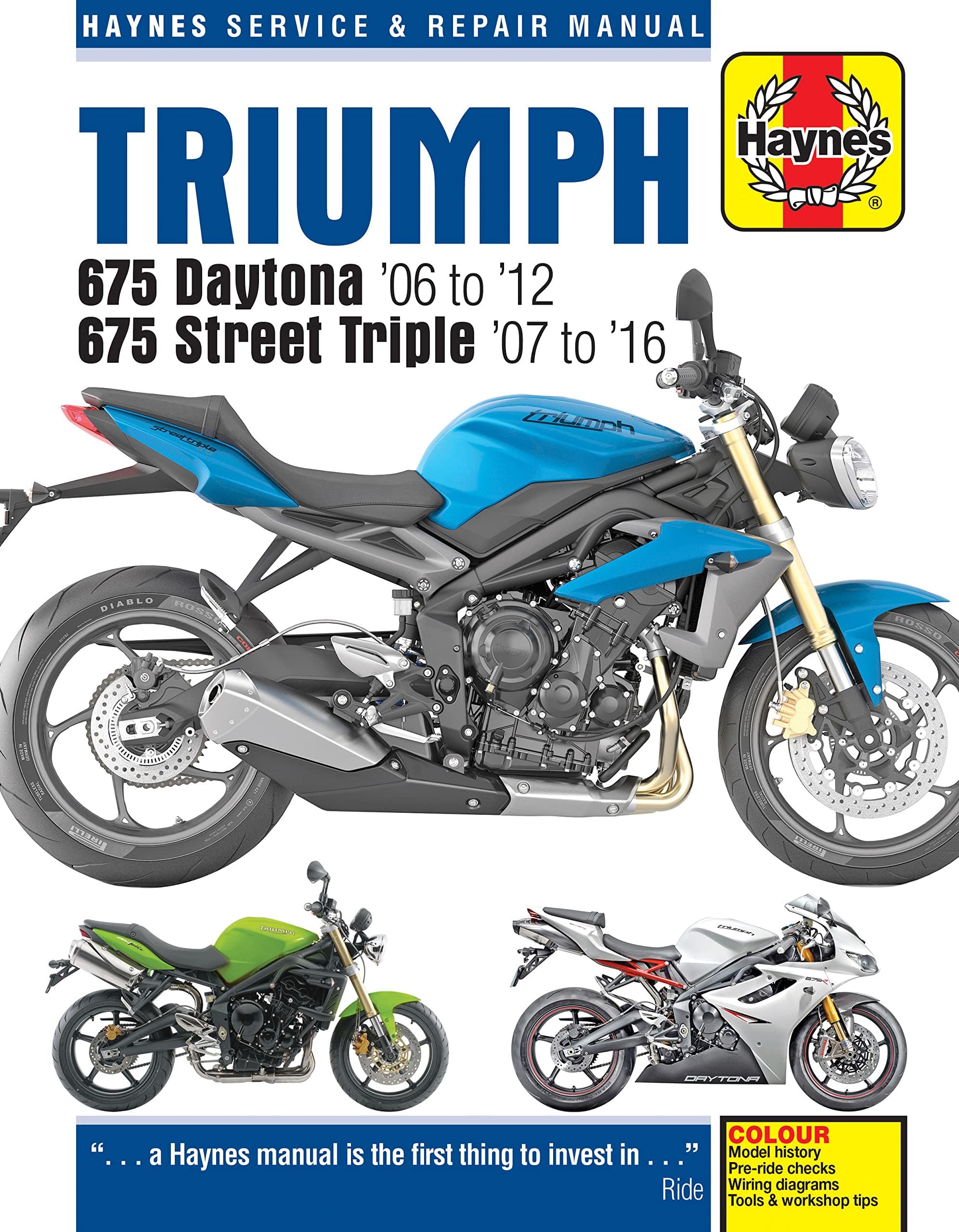 Triumph 675 Daytona (06 - 12) & Street Triple (07 - 16) (Haynes Service & Repair Manual)