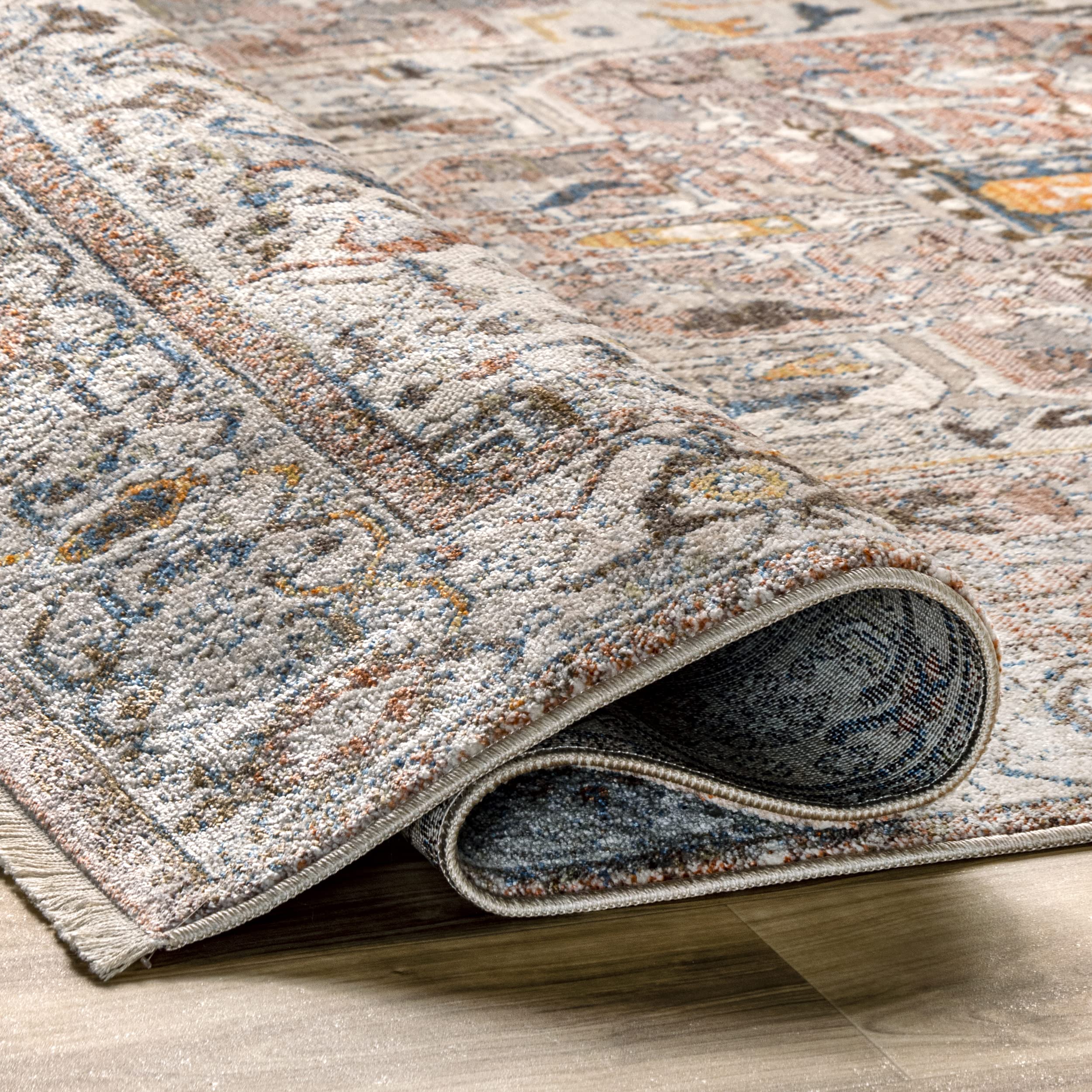 nuLOOM Ethel Medallion Fringe Area Rug, 3' x 5' Oval, Light Brown