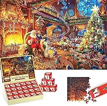 Adventskalender 2024 Puzzle,1008 Teile Puzzle 24 Tage Weihnachts-Countdown-Kalender,Puzzles für Erwachsene Klassische Puzzles, Erwachsene und Kinder