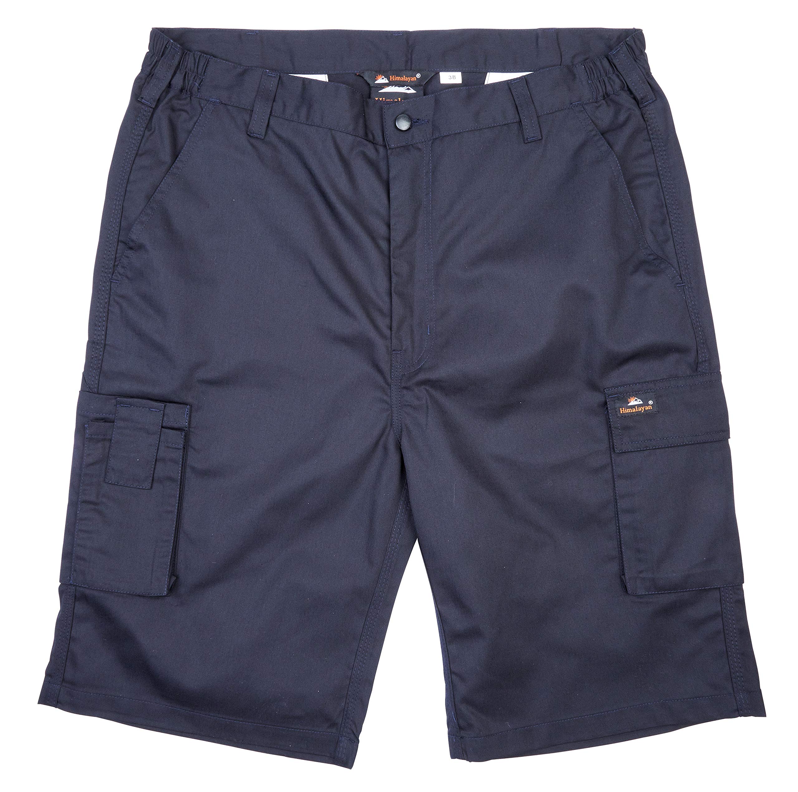 Himalayan Basics Multi Pocket Heavy Duty Work Shorts Cargo Combat Bermuda Shorts (36", Navy Blue)