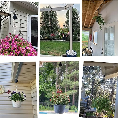 Miniatura 6 de Kitwinney Perchero Retractable para Plantas - Actualización de 2023 de Poleas para Plantas Colgantes, Fácil de Elevar y Bajar, Adecuado para Macetas