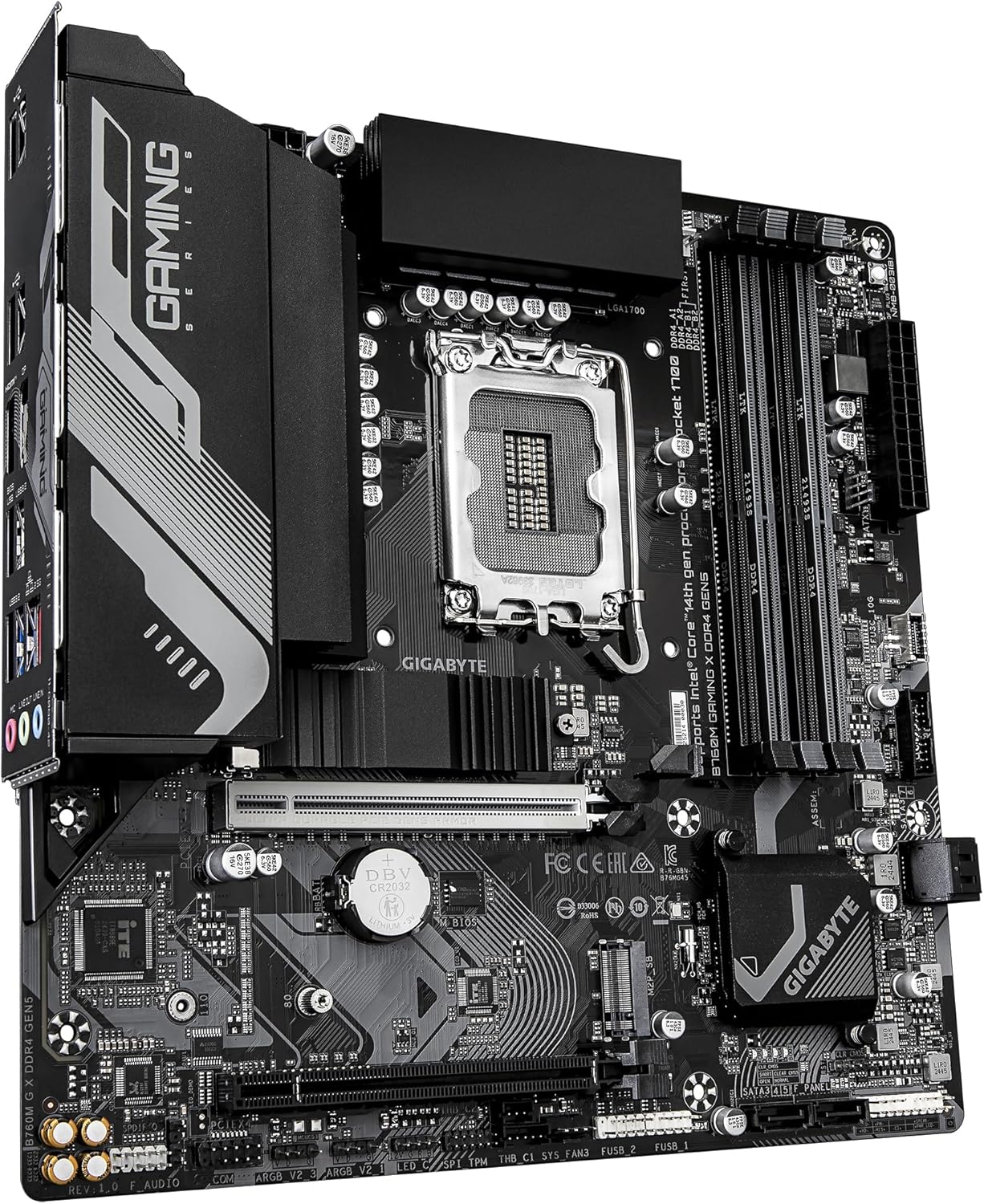GIGABYTE Motherboard B760M GAMING X DDR4 GEN5 - supports 14th generation Intel Core processors, 8+1+1 phase VRM, up to 3200 MHz DDR4, 2xPCIe 4.0 M.2, 2.5 GbE LAN, USB 3.2 Gen 1