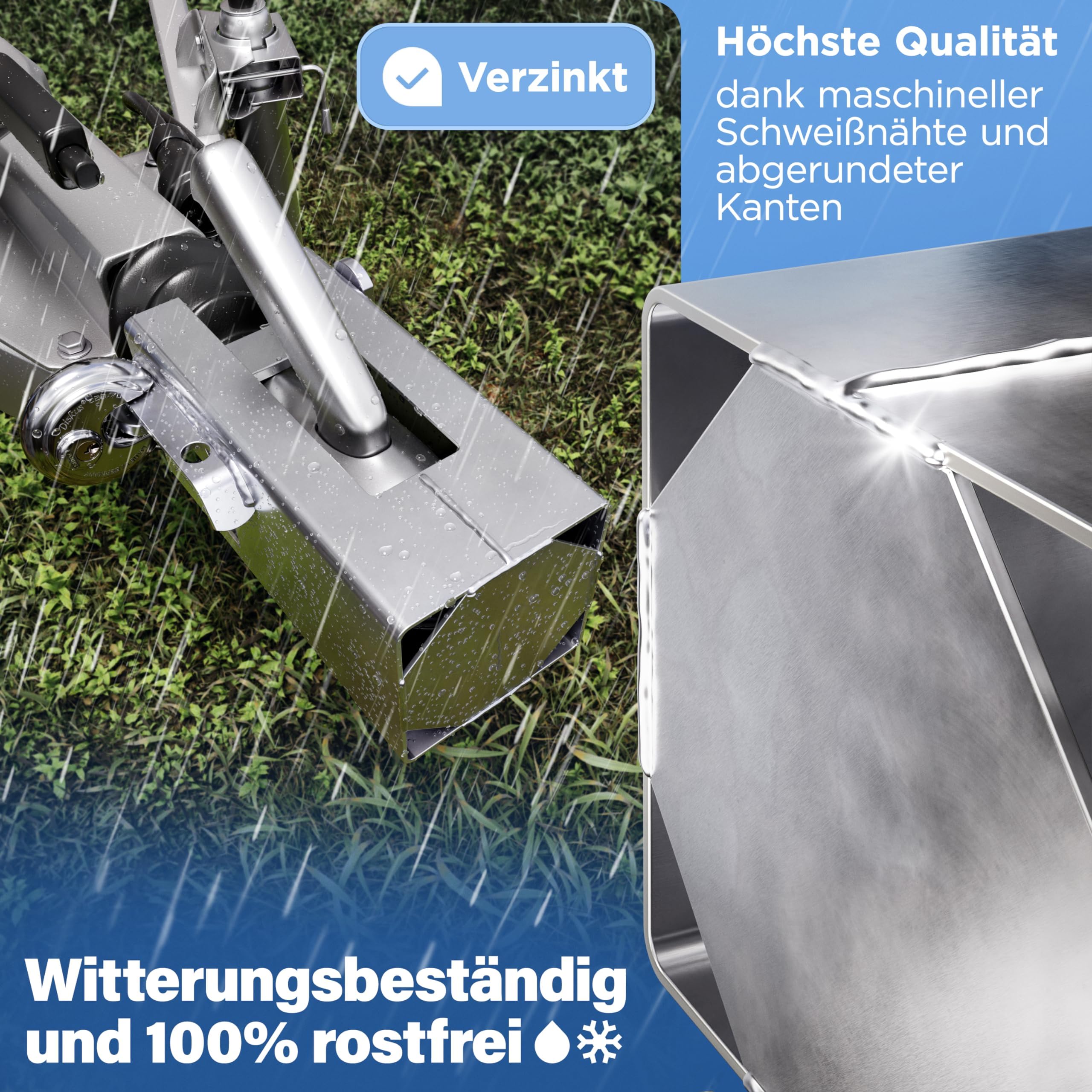 Deagle® Antivol de remorque + disque ABUS + galvanisation de qualité supérieure + protection optimale en cas d'attelage dans toutes les conditions météorologiques