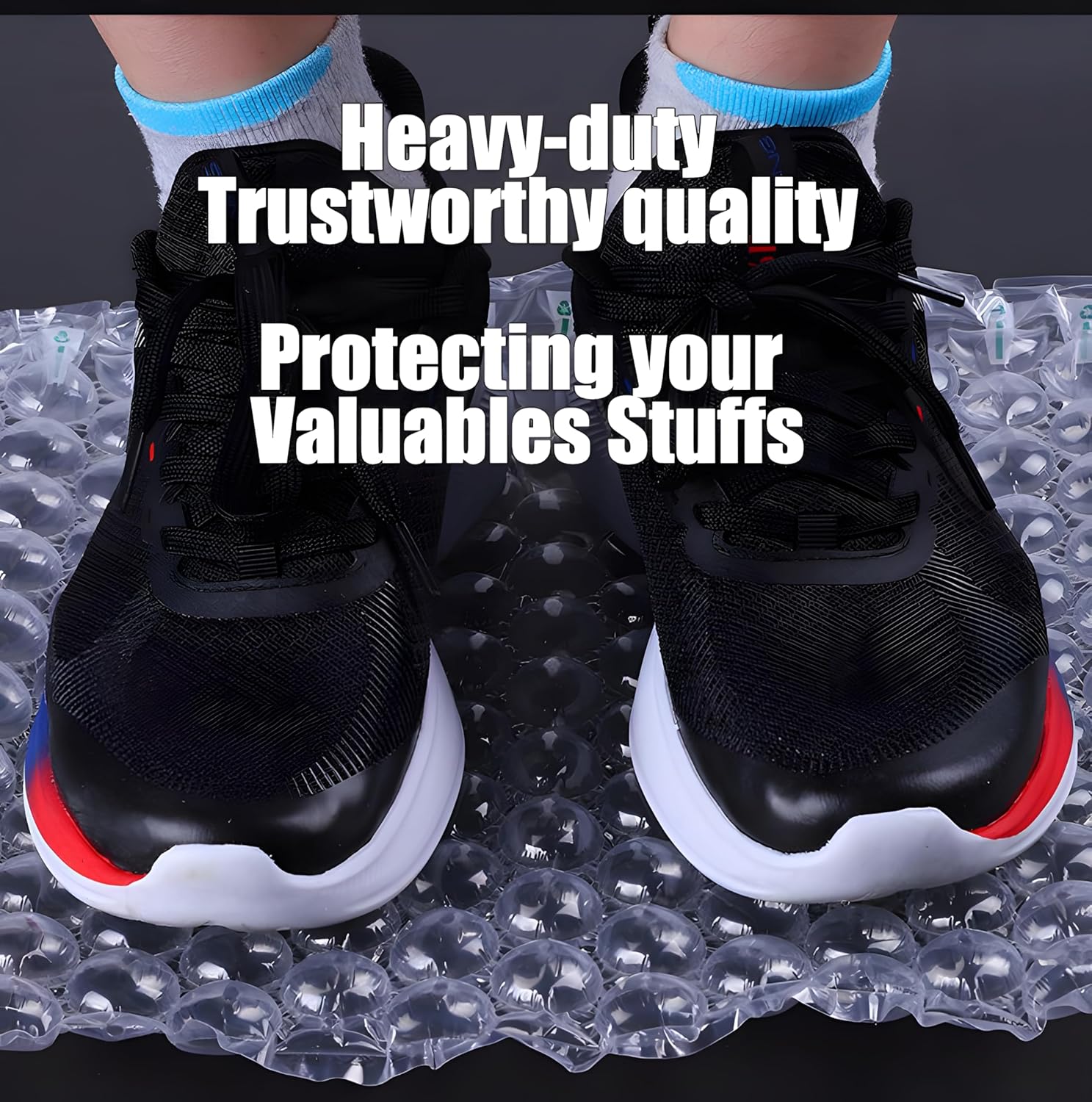 Inflatable Bubble Cushioning Wrap for Shipping Clear Air Packaging Bags Plastic Packing Bubbles Air Pillows Packing Materials Buffer Void Fill Cushioning for Moving (11.8"x164 Feet/Roll)