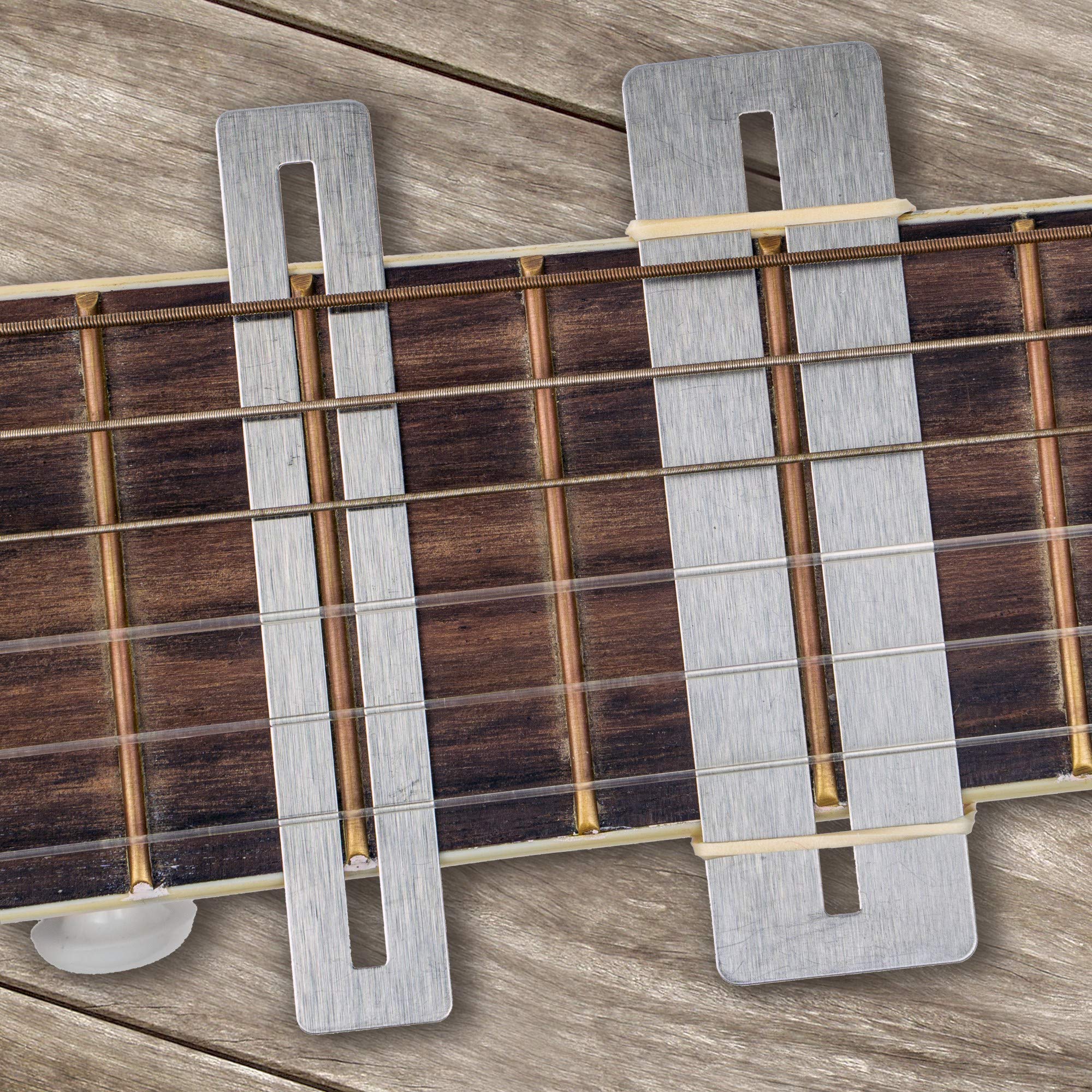 Guitar Fret Polishing Kit, 8 Piece Abrasive Sandpaper Sheets and 2