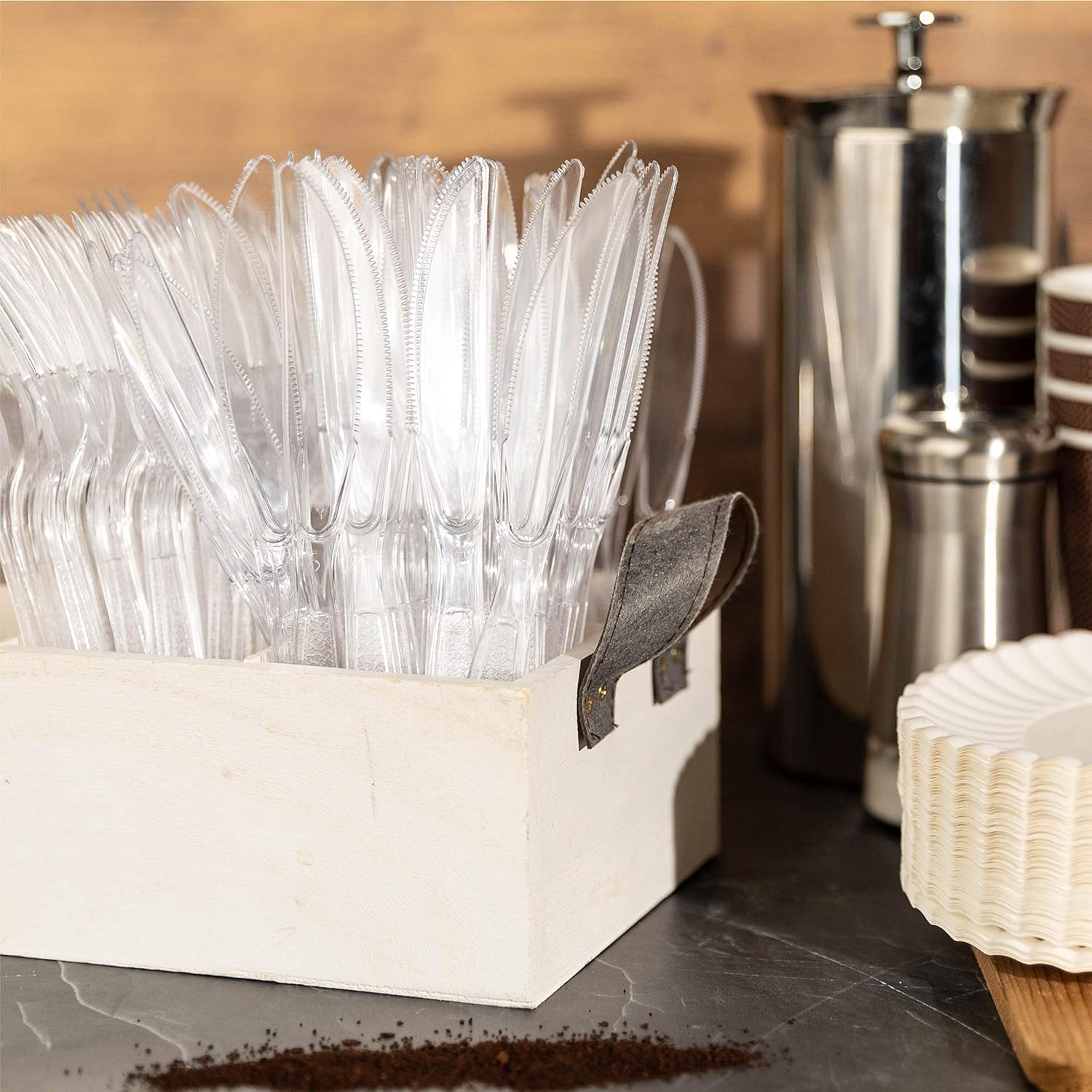 Crystalware Heavy Weight Plastic Knives 100/box, Clear : Health & Household