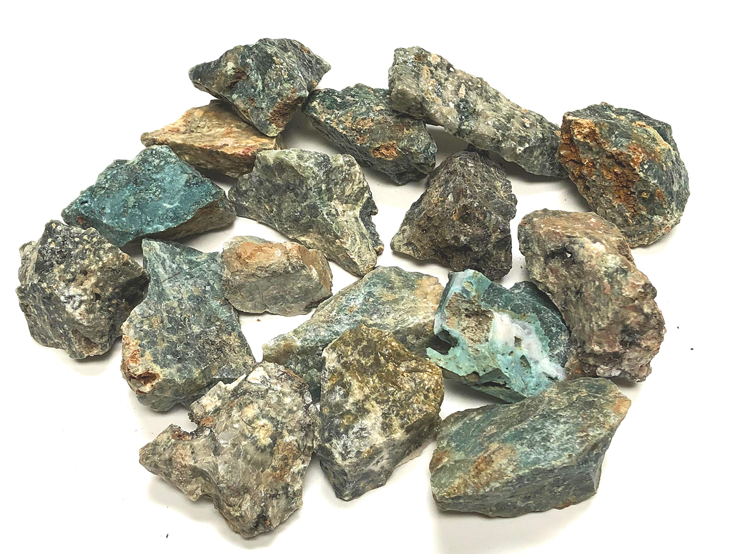 Natural Rough Sea Jasper Stones, Includes Velvet Bag - Large 1" Pieces (1 Pound)