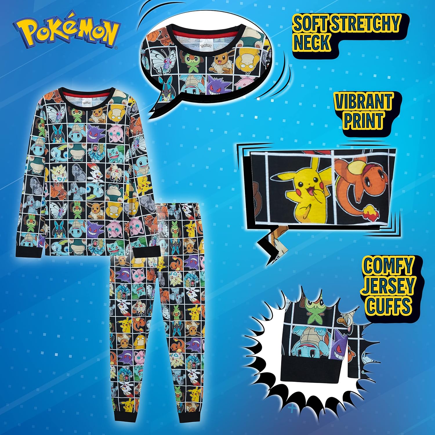 Pokemon T Shirt & Shorts Set for Boys Teens 2 Piece Anime Lounge Set Outfit - Image 4