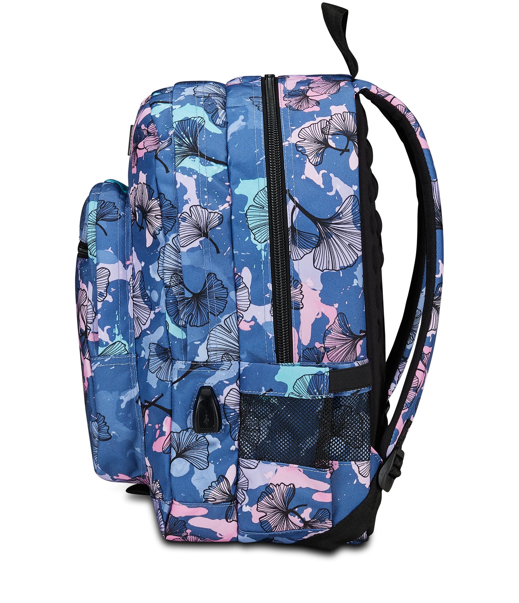 Seven Freethink Zaino Scuola Media e Superiore Ragazza, 34L, Doppio Scomparto, Tasca PC e Borraccia, Ricarica USB, viola blu