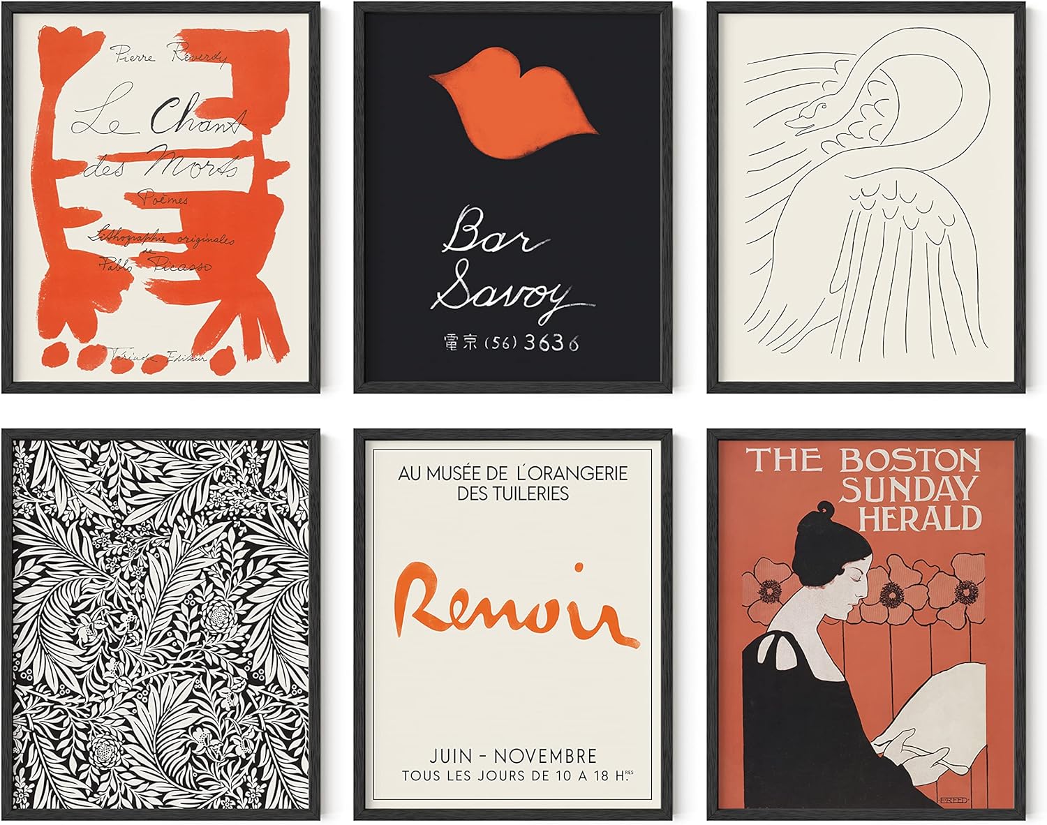 Haus and Hues Décoration murale vintage - Lot de 6 peintures d'art ...